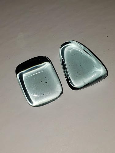 Miniatura 3 de 2 muestras de piedras preciosas de cristal curativo de obsidiana azul aguamarina óptica (hechas por el hombre) medio pulidas y pulidas, Piedras,