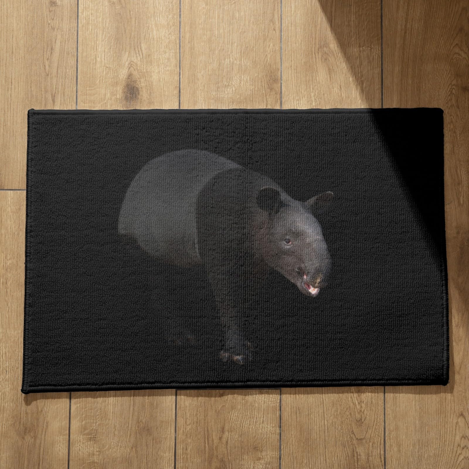 Tapis de bain coton CEVAN tapis d'entrée noir 45x75 cm