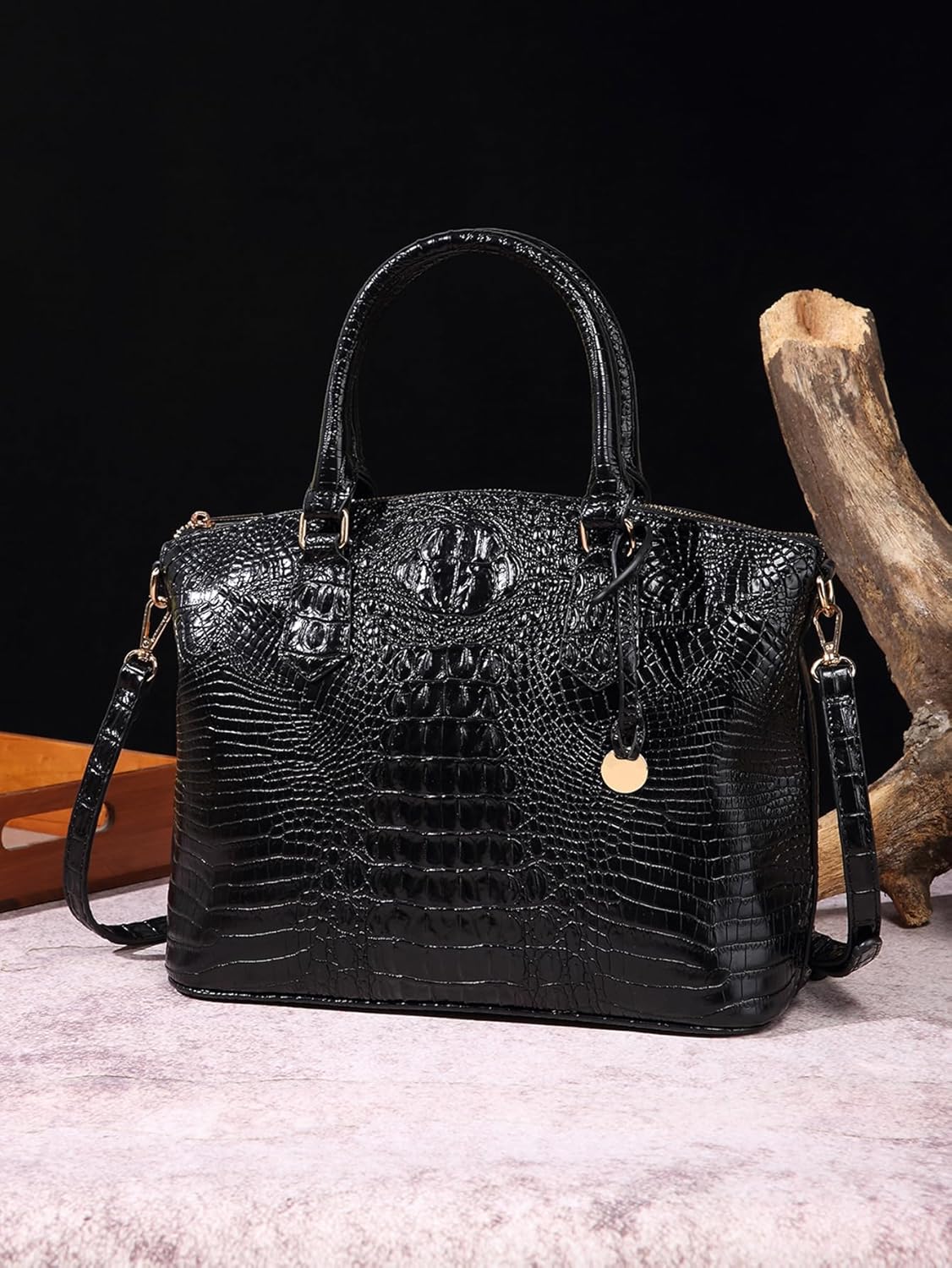 Crocodile Handbag Women Purse Satchel Bag Crossbody Classy Tote Bag Top Handle Vegan Leather Ladies Handbag purses - Image 8