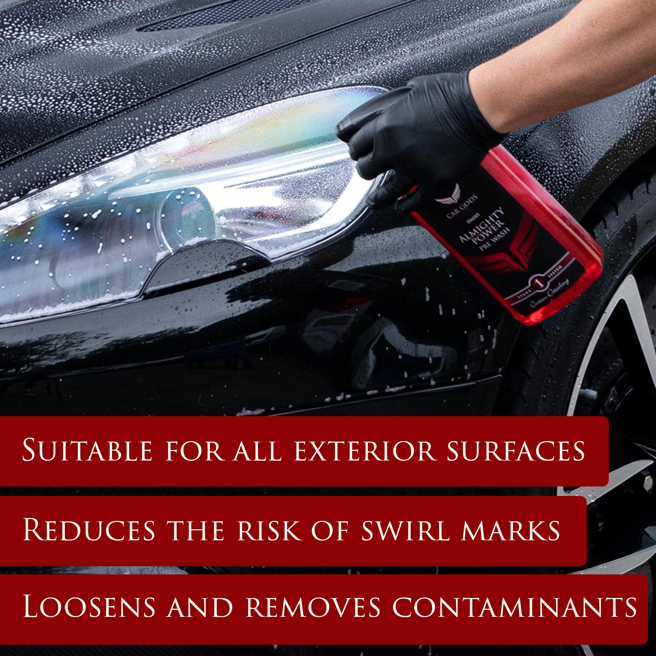 Car Gods Pre Wash & All Purpose Car Cleaner Recharge de 5 L – Dissolvant de contaminants – Nettoyage des détails automobiles pour la peinture, le verre, les plastiques et les roues