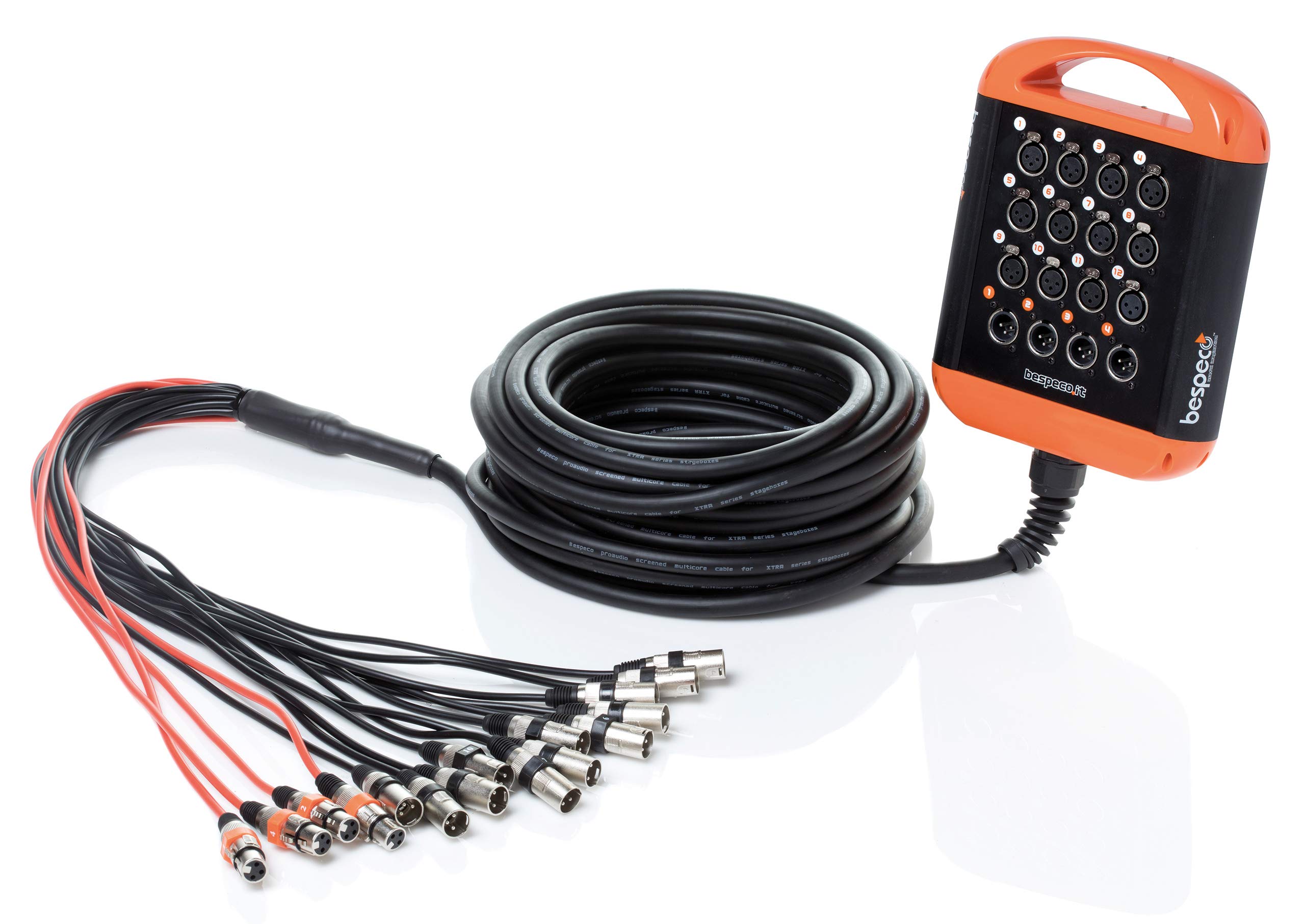 BESPECO XTRA1204L20 - Stage box 12 XLR F/4 XLR M - 20 mt - Schermi a contatto