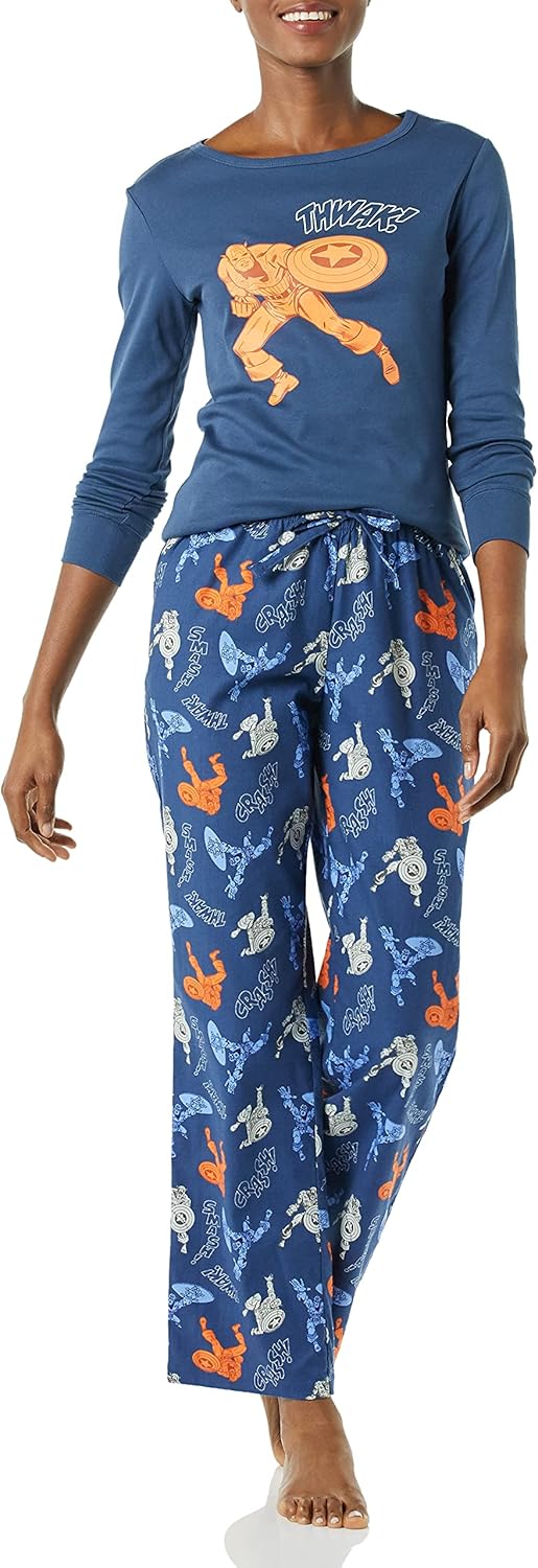 Amazon Essentials Disney | Marvel | Star Wars Women's Flannel Pajama Sleep Sets
