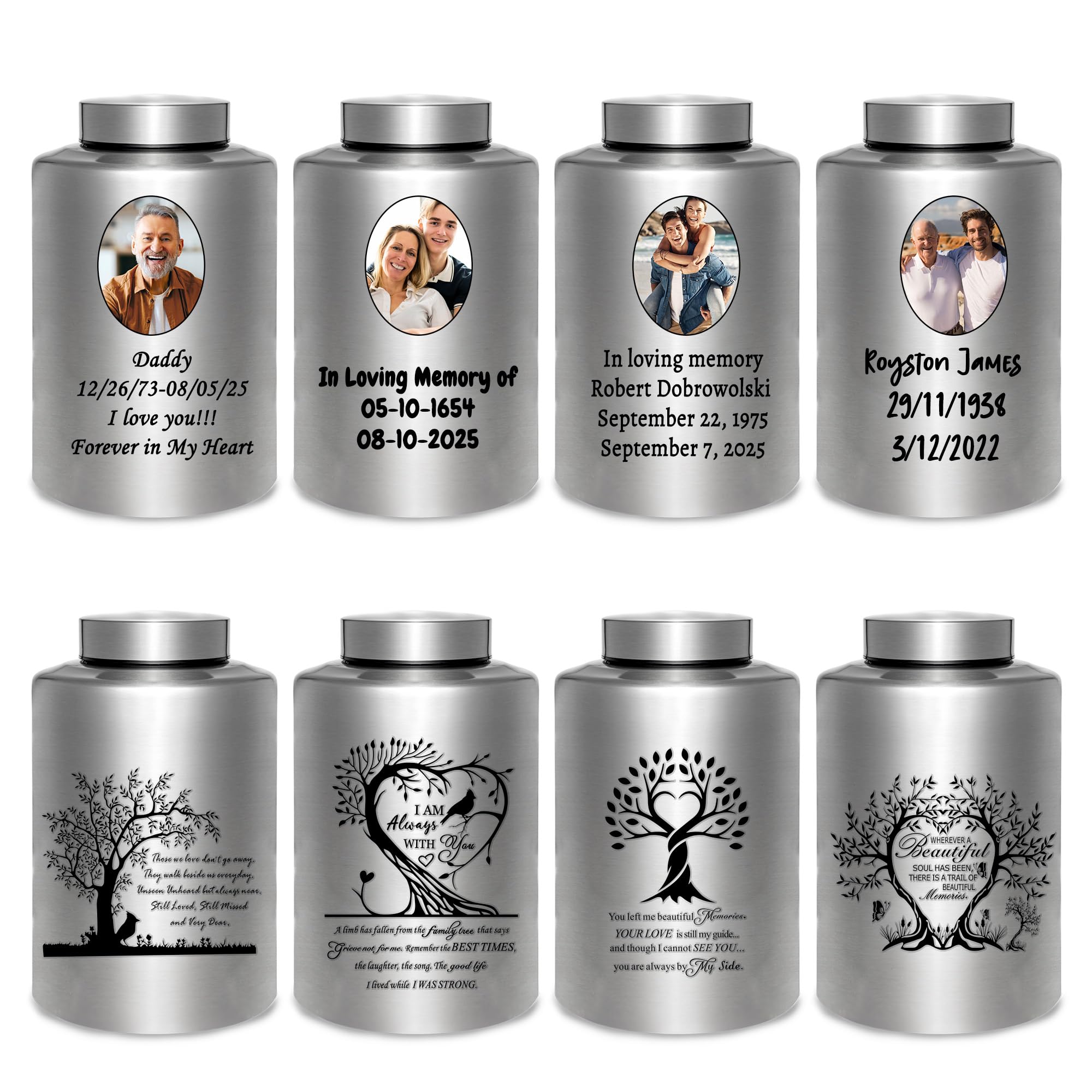 Cremation Urns for Ashes - Personalized Photo Portrait Urn, Large 220 Cubic Capacity for Adult, Decorative Memory Funeral Urn (Custom Photo Urn) โ image 1