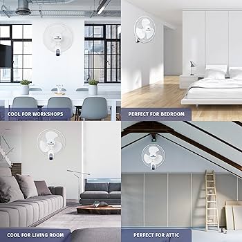 Amazon.com: Tornado 16 Inch 3 Speed Oscillating Wall Mount Fan for