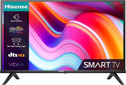 Hisense 32 Inch HD VIDAA Smart TV 32E4KTUK - Natural Enhancer, HDMI, Share to TV, and Youtube, Freeview Play, Netflix and Disney+ 2023 Model [Energy Class F]