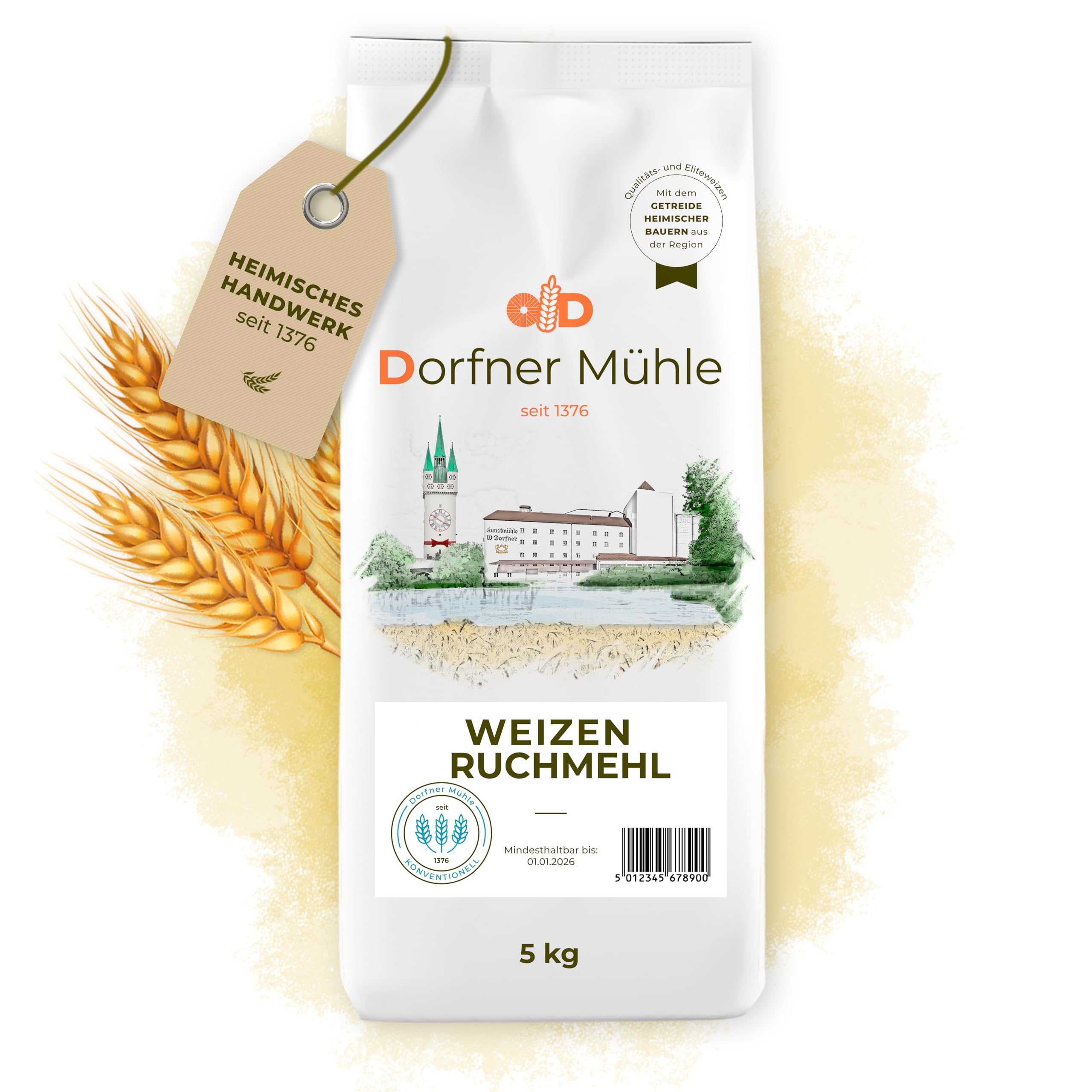 Weizen Ruchmehl - Traditionelles Mehl für rustikale Weizenbrote und -brötchen, Schweizer Bürli und herzhafte Backwaren - 100% Weizen ohne Zusätze
