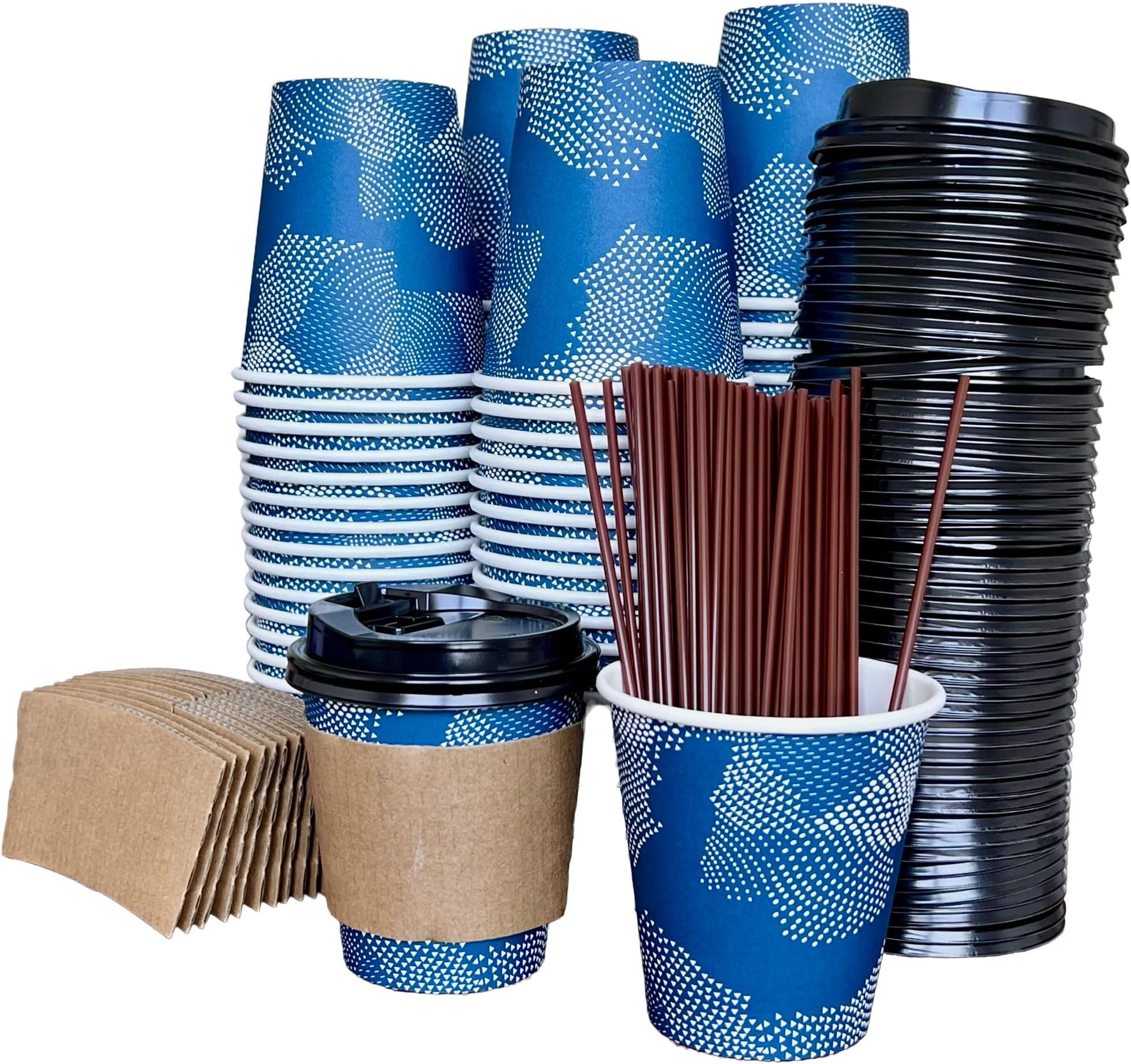 Amazon.com: Generic TMGWAYS 10 oz Paper Coffee Cups,[100 - Pack ...