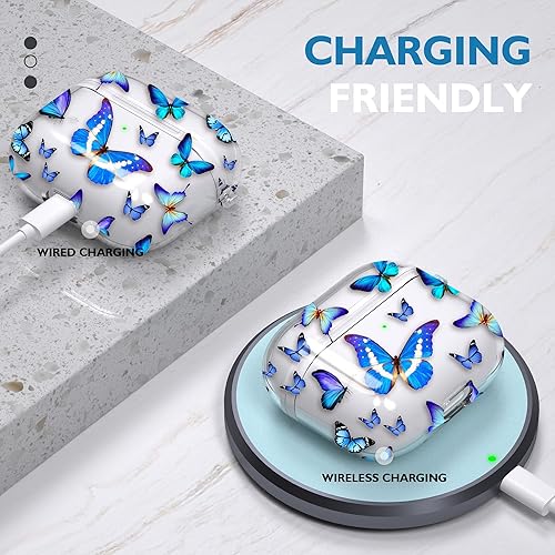 Miniatura 4 de Maxjoy Funda compatible con AirPods de 3 generación, funda transparente de tercera generación con llavero protector duro de 3 generación diseñada