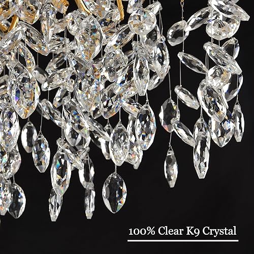 Miniatura 143 de Candelabro moderno de ramas de árbol de cristal, color negro, 40 pulgadas, Art Deco Rectángulo Lineal con gotas de lluvia para interiores, comedor