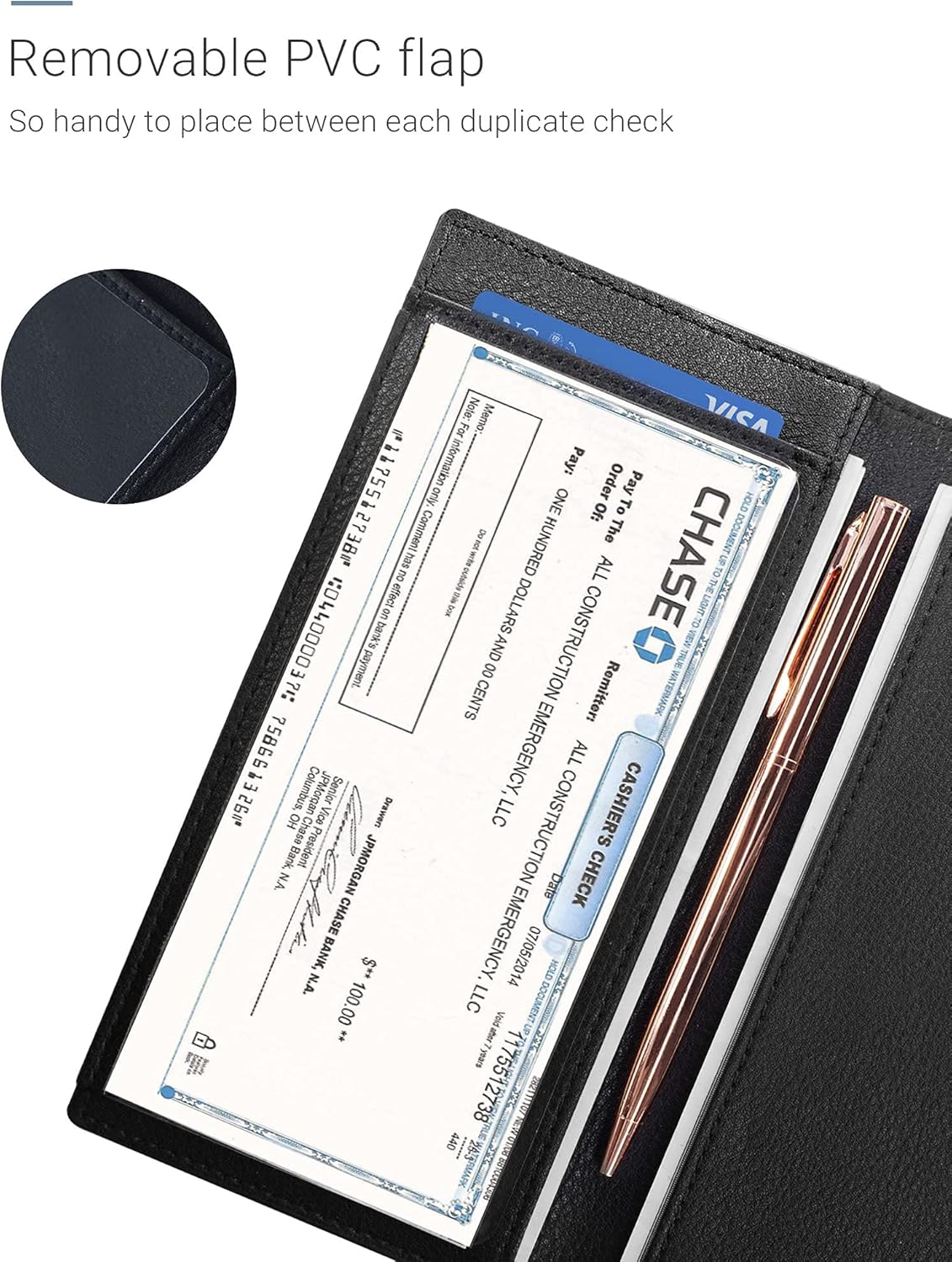 Zreal Checkbook Cover for Men & Women(2021 New Version), Premium Vegan Leather Checkbook Holder Slim Wallets for Top & Side Tear Duplicate Checks with RFID Blocking (Matte Black) : Clothing, Shoes & Jewelry