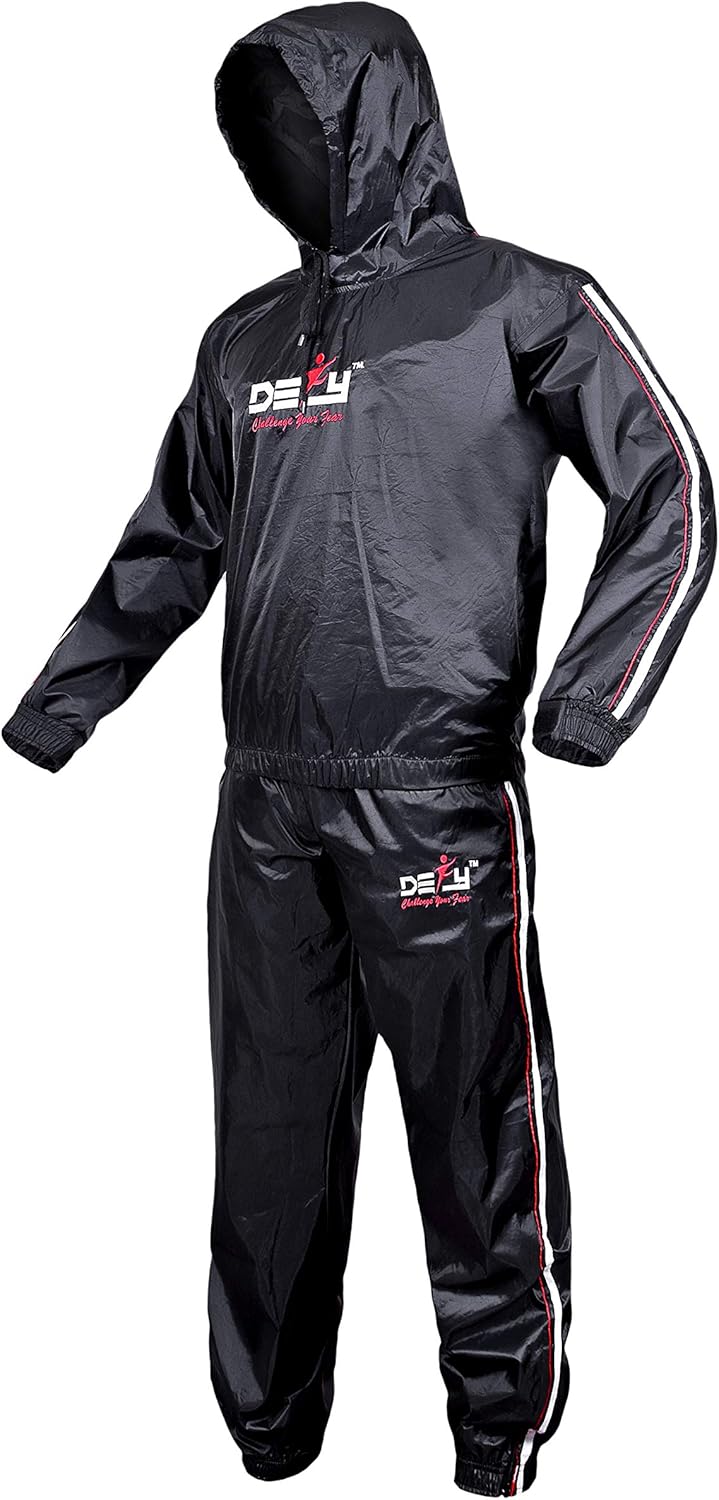 DEFY Heavy Duty Sweat Suit Sauna Exercise Gym Suit Fitness, Weight Loss, Anti-Rip, with Hood : Sports & Outdoors