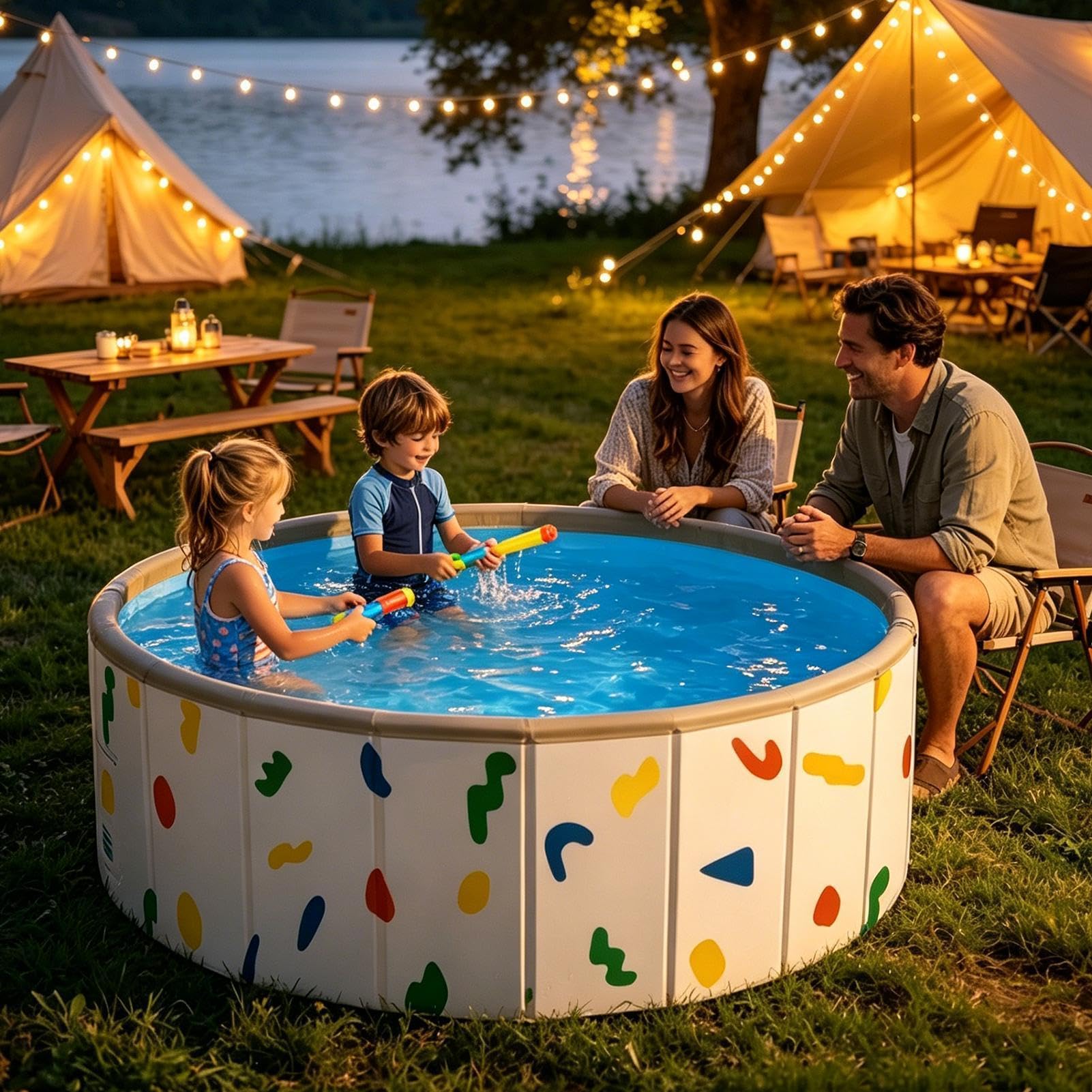 Piscina Infantil Portátil Antideslizante No Inflable | Piscina Plegable Infantil para Verano, y Diversión para Exteriores Playa Patio Trasero Verano Camping Viaje Hogar Cuarto de