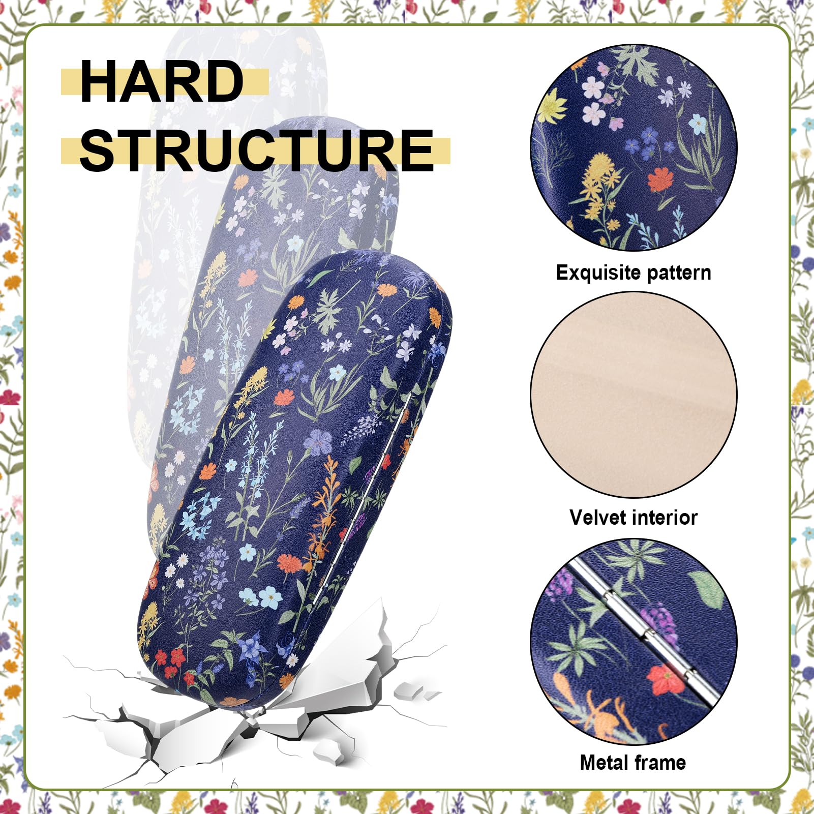 3 Pcs Eyeglasses Case?Hard Shell Glasses Case Protective Case with Cleaning Cloth Reading Glasses Case for Women Man