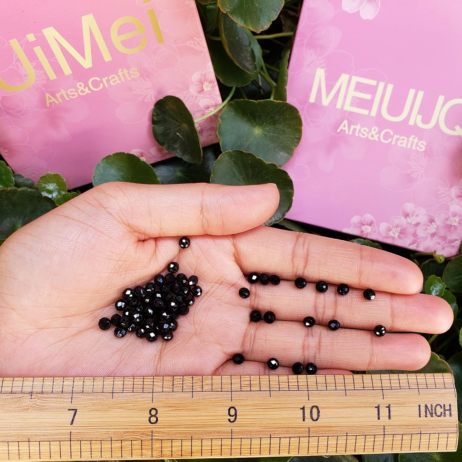 4mm Briolette 1350pcs Black Crystal Glass Beads Small Faceted Rondelle Shape Crystal Glass Spacer Beads for Bracelet Necklace Decorative Hand Jewelry Making - Black - Image 4