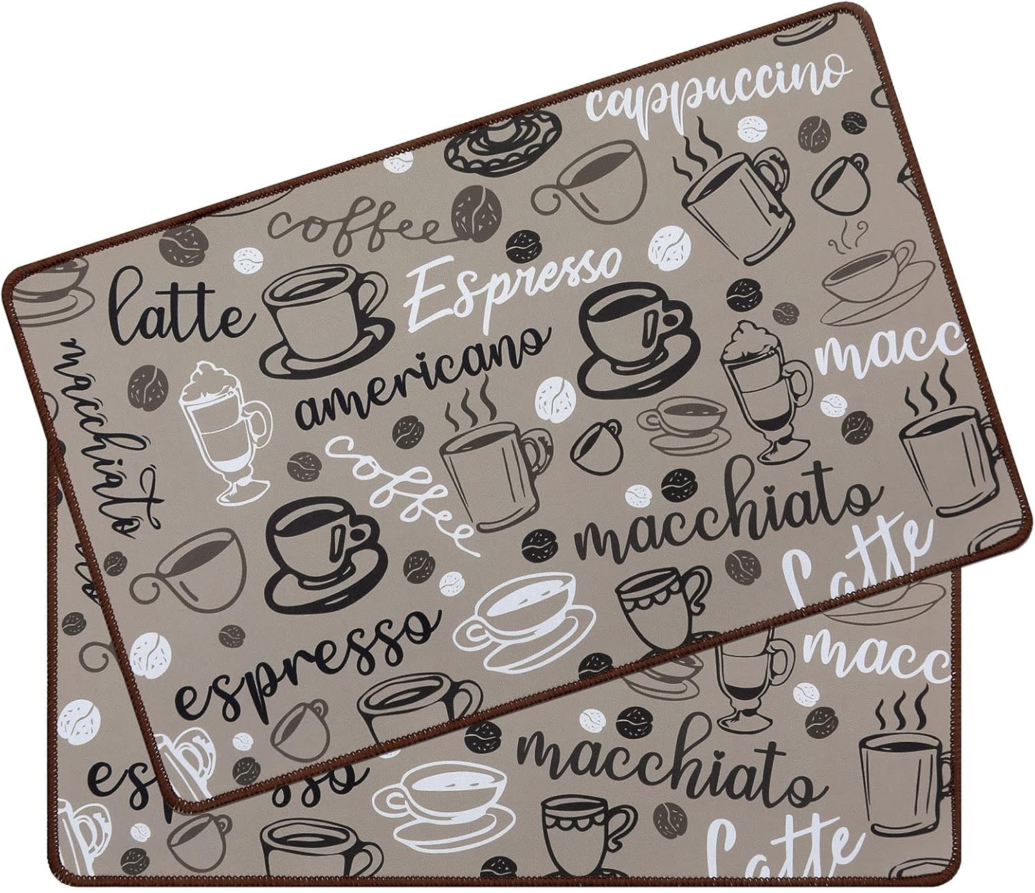 SHACOS Coffee Mat 2pcs 12x19 Inch Coffee Bar Mats Absorbent