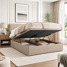 HB-1 Ottoman Storage Bed - Luxury Divan King Size Bed Frame- Soft Plush Velvet Side Gas Lift Up Divan Bed Base, Ottoman Frame with Solid Base and Side Lift Bed (Mink Plush, King Size 5FT)
