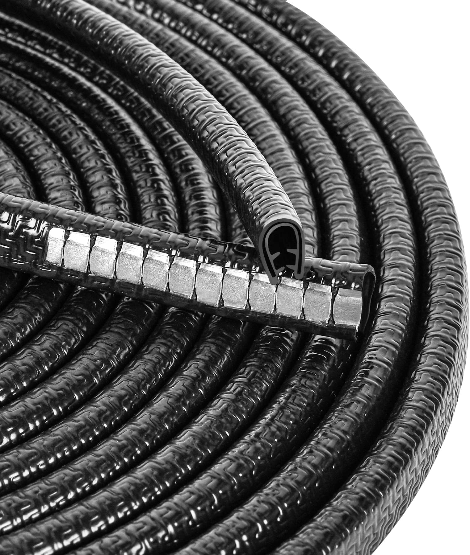 MYFAMIREA 33Ft(10M) Long Car Door Edge Guards, U Shape Edge Trim Rubber Seal Protector Car Door Protection Anti-Collision Rubber Clips Easy to Cut No Need Adhesive Fit for Most Vehicles| Black
