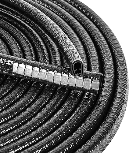 Vista 10 de MYFAMIREA Protectores de Borde de Puerta de Automóvil de 13 Pies (4M) - Protector de Sello de Goma de Borde en Forma de U - Clips Anti-Colisión que