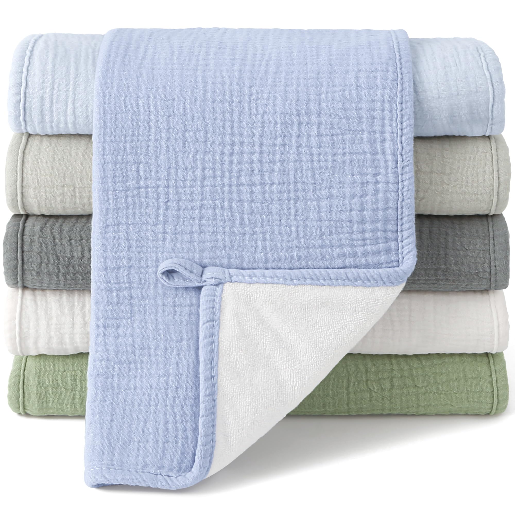 bearmoss Bambino in Mussola Per Neonati, 6 Pezzi, Set 50 X 25 Cm, Super Morbido Assorbente in Mussola A Grana Per Neonati, Unisex, Per Bambine E Ragazzi