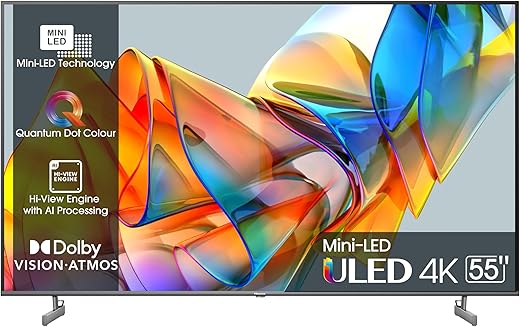 Hisense 55" ULED Mini-LED 4K 2023 55U62KQ, Smart TV VIDAA...