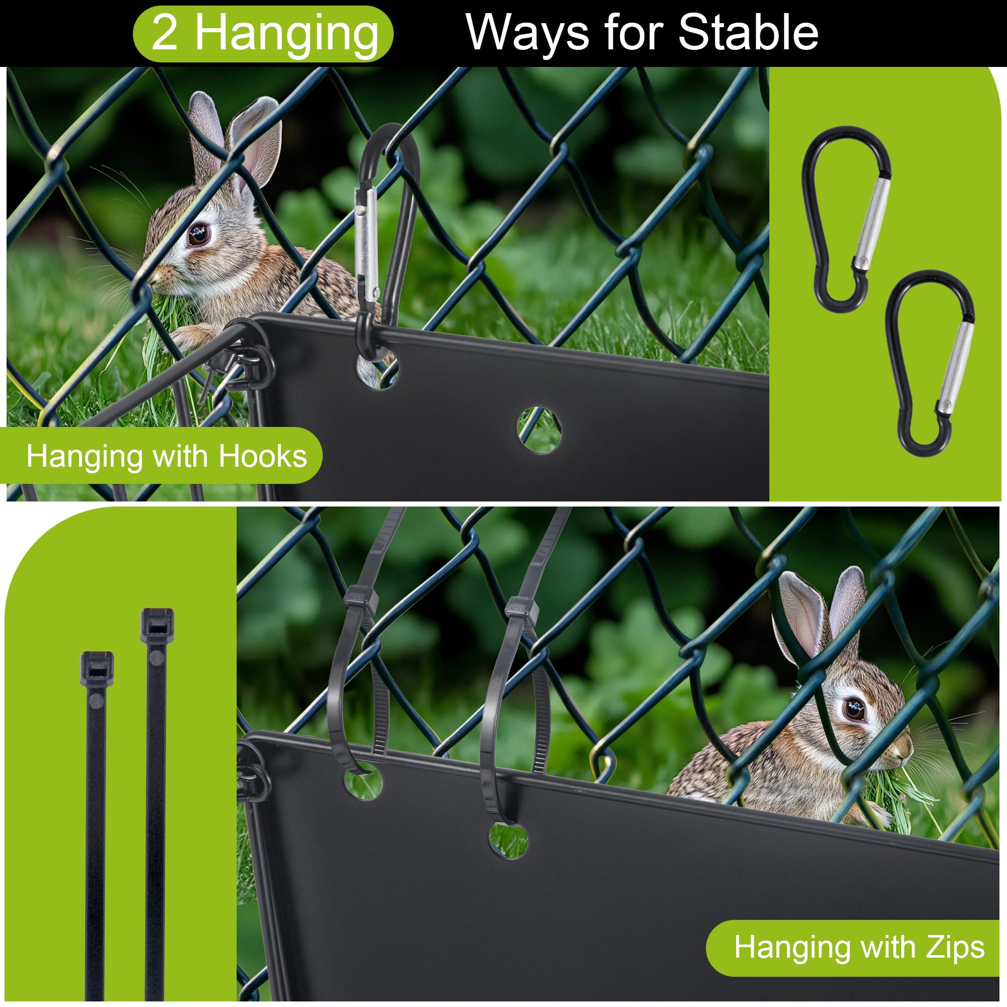 Rabbit Hay Feeder, with Heavy-Duty Metal Frame， Hay Holder for Rabbits - for Rabbits， Bunny, Guinea Pigs, Chinchillas， 9.6x4.5x6.3 inch - image 3