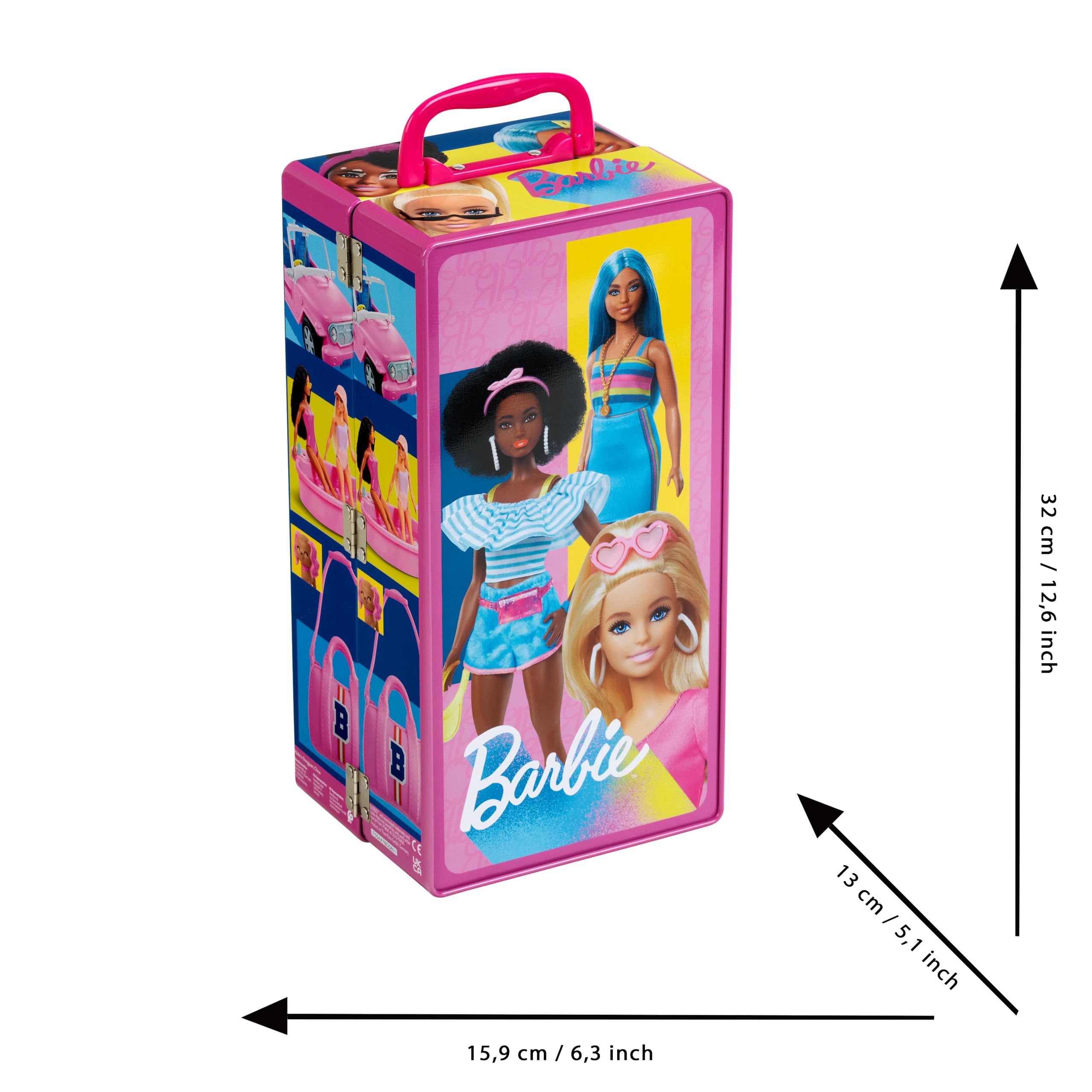 Theo Klein 5801 Valigia Guardaroba Barbie, con Barre Appendiabiti e scaffali, Accessori Inclusi, Multicolore, Giocattoli per Bambini dai 3 Anni in su