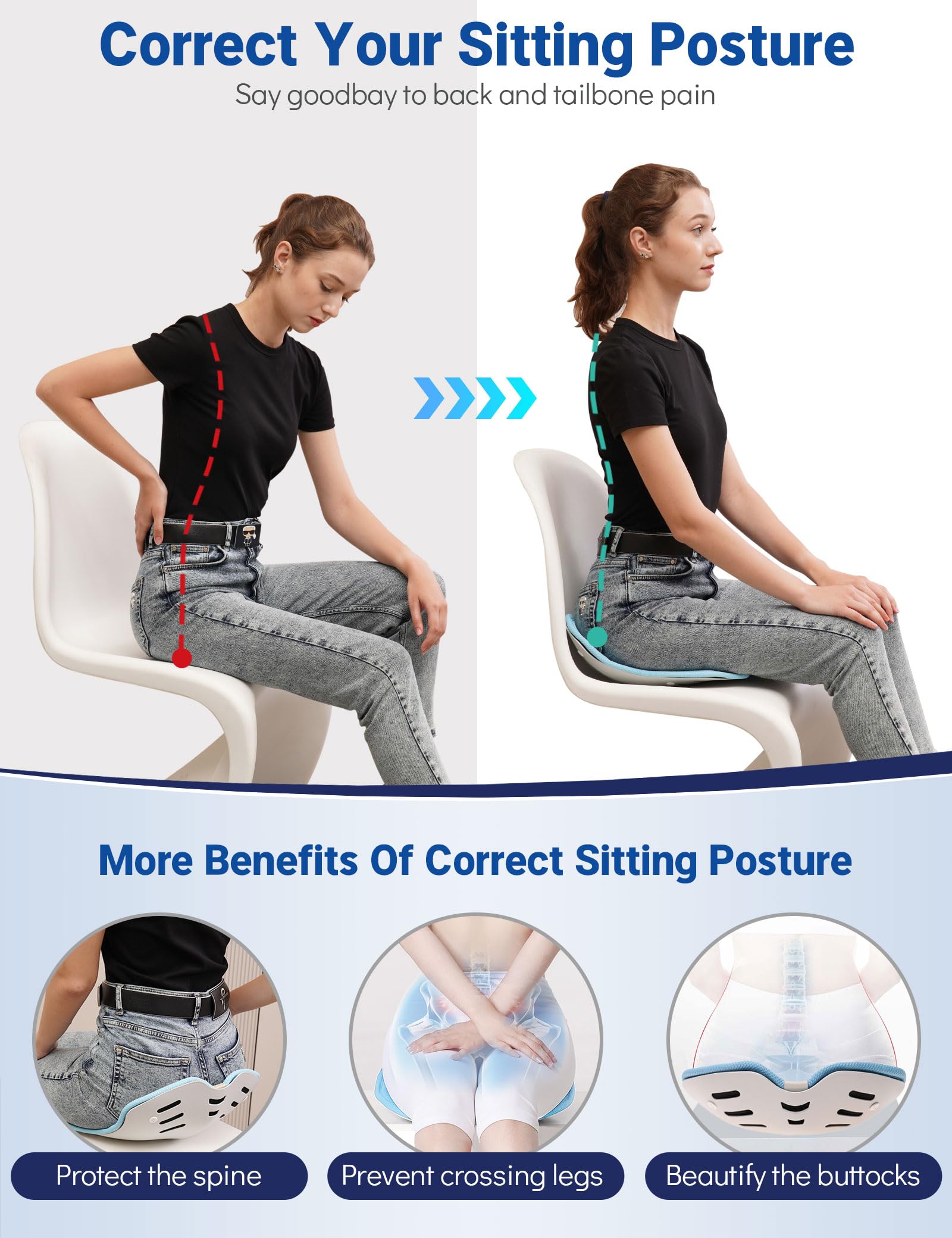 Amazon.co.jp: 人間工学に基づいたデザインの座位姿勢矯正シート