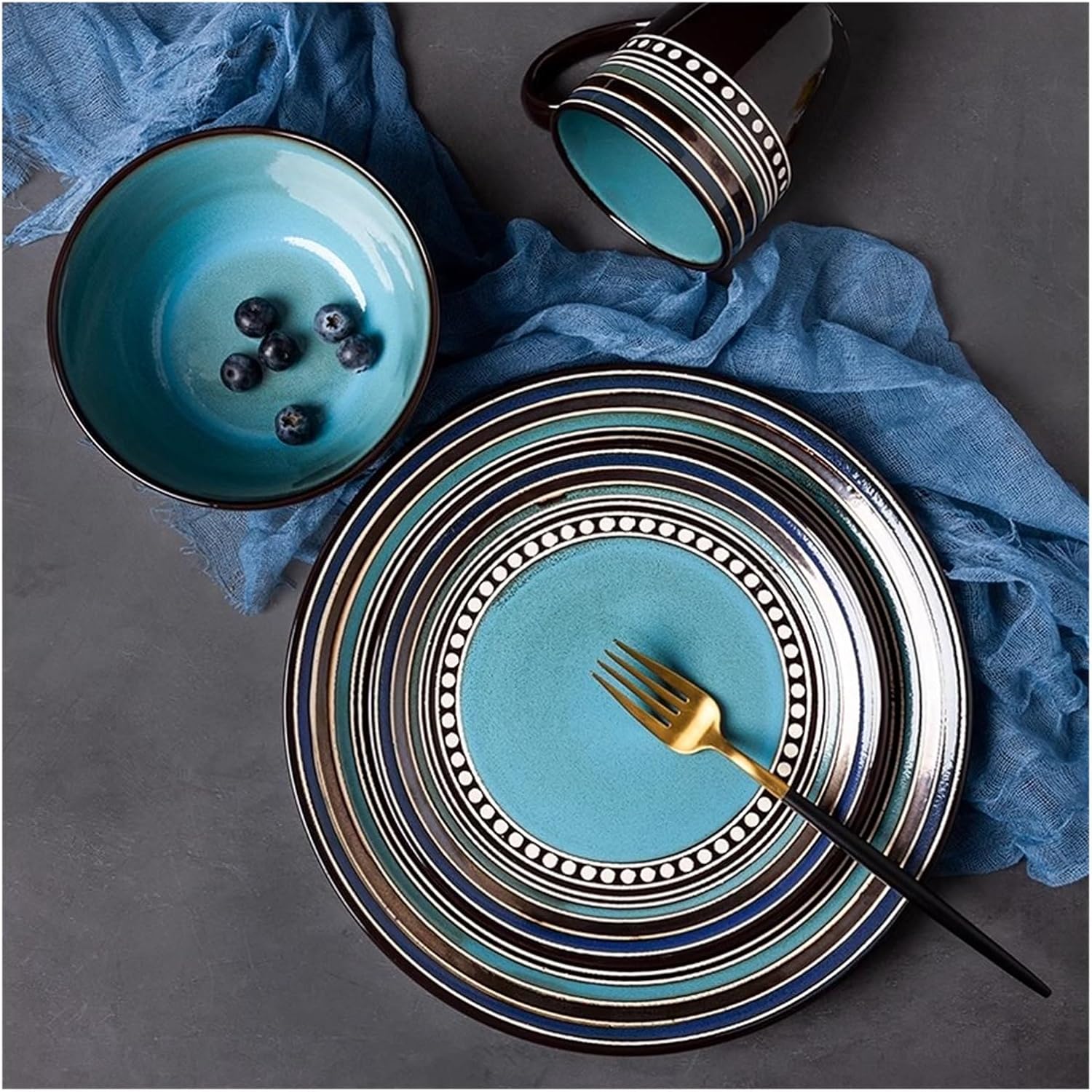 ディナープレート、6ピースセラミック前菜プレートラウンド電子レンジ