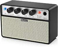 Ueteto Mini Amplificador De Baixo De 10W, Amplificador De Prática De Baixo Portátil E Recarregável Com Canais Limpos E De Acionamento