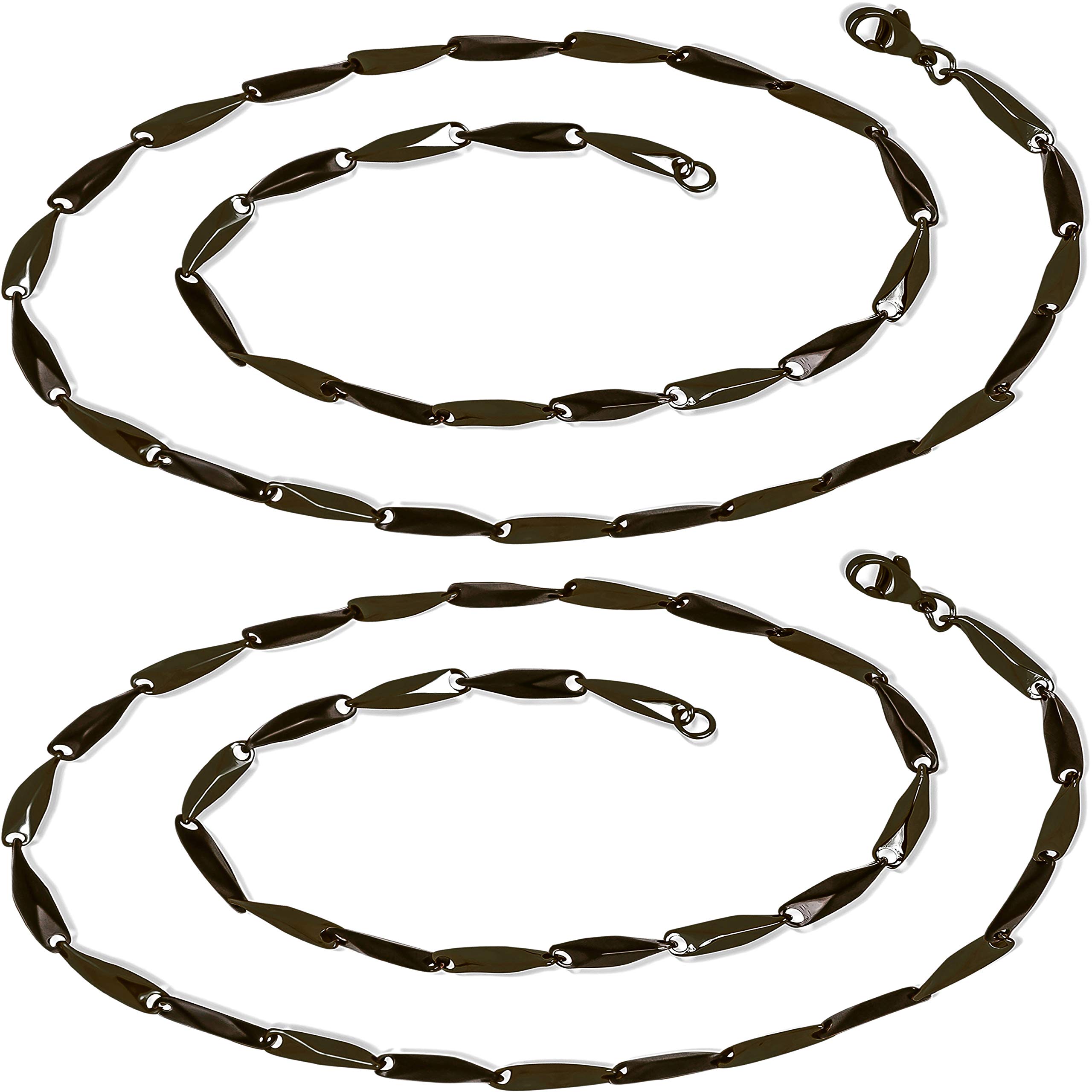 Fashion Frill (FF444_FF444 Black Stainless Steel Combo Chain For Men Women - 24 Inches Long (B08QZ1GRRS) Amazon Price History, Amazon Price Tracker
