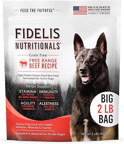 FIDELIS Alimento seco crudo liofilizado para perros pequeños, medianos y grandes, alto en proteínas, pollo, arándanos, superalimentos, Omega 3, sin