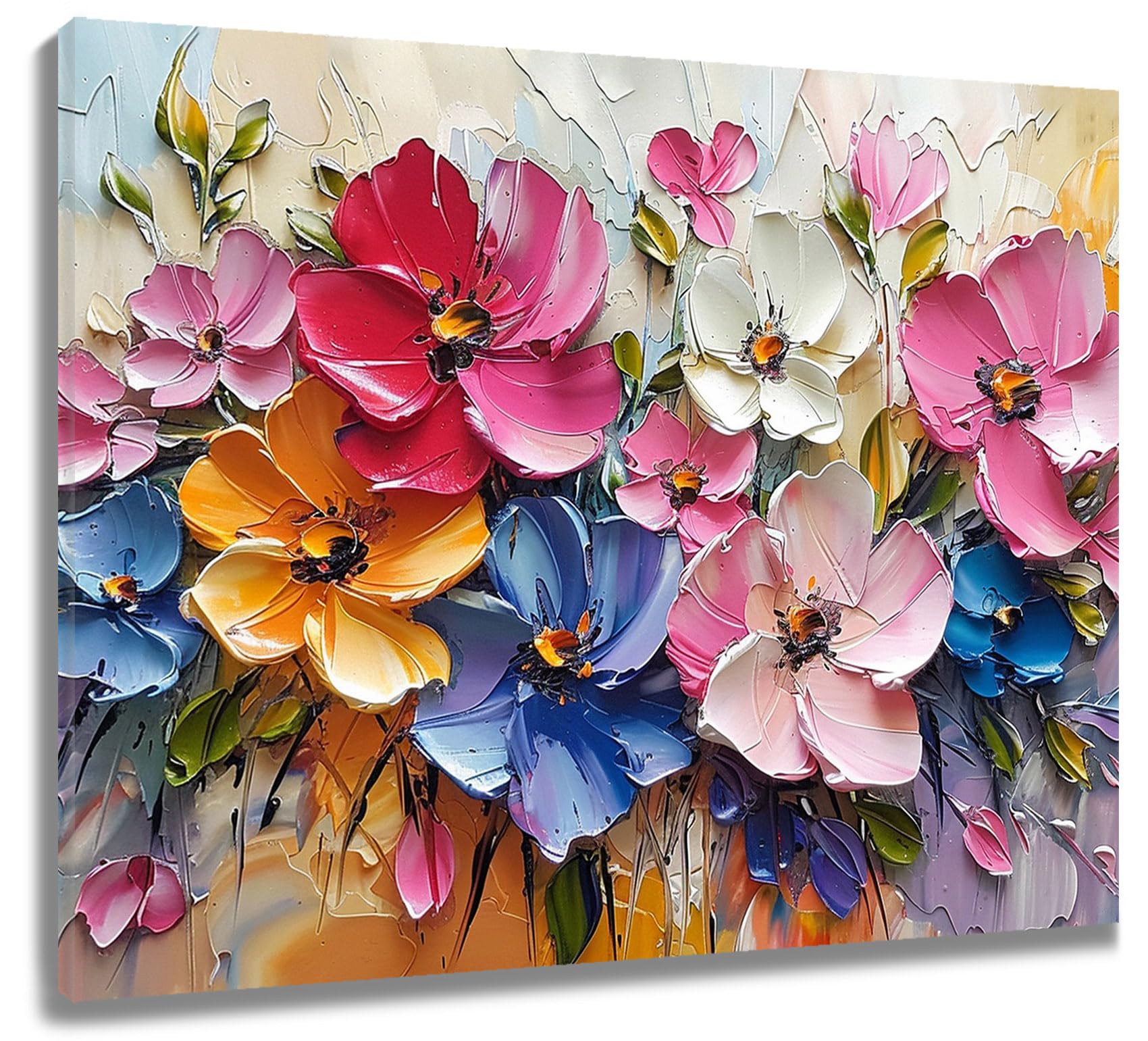 Amazon.com: LB Pink and Blue Floral Wall Art for Bathroom Plant