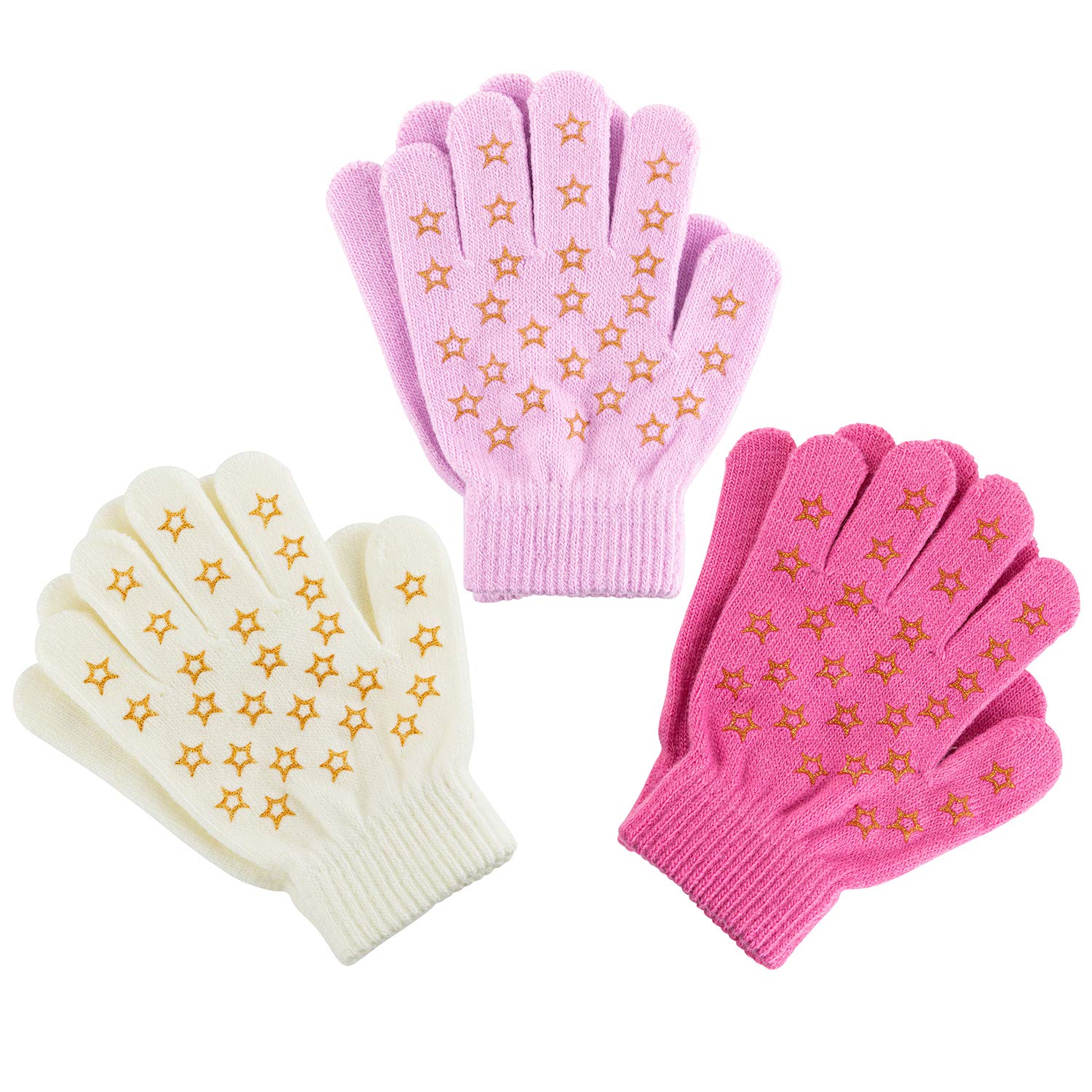 Zelda MatildaMagic Knit Kids Stretch Gloves - Winter Gloves for Kids Extra Strong Grips Packs