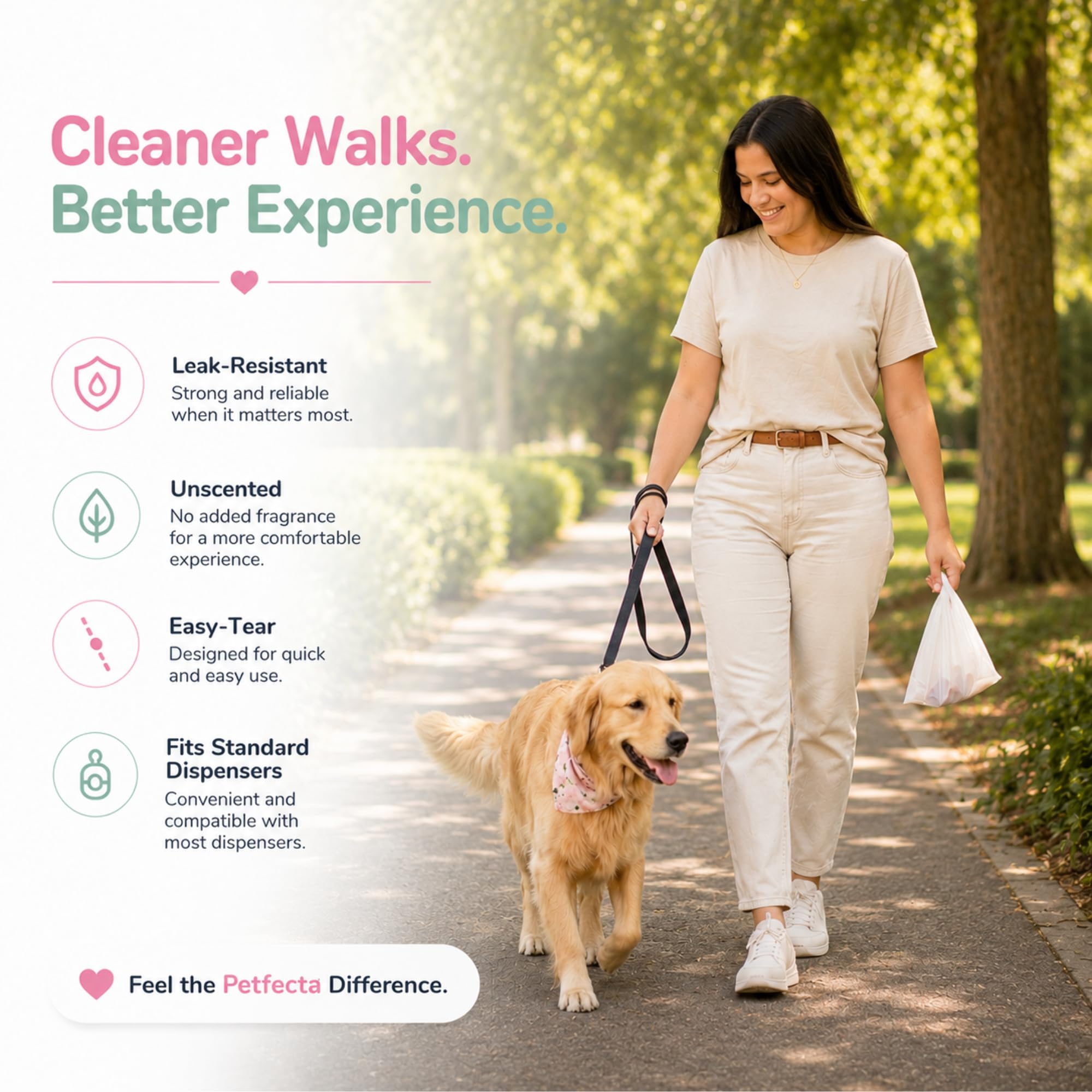 Bolsas para excrementos de perro, duraderas y a prueba de fugas, sin perfume, tamaño perfecto para todas las razas, paquete económico