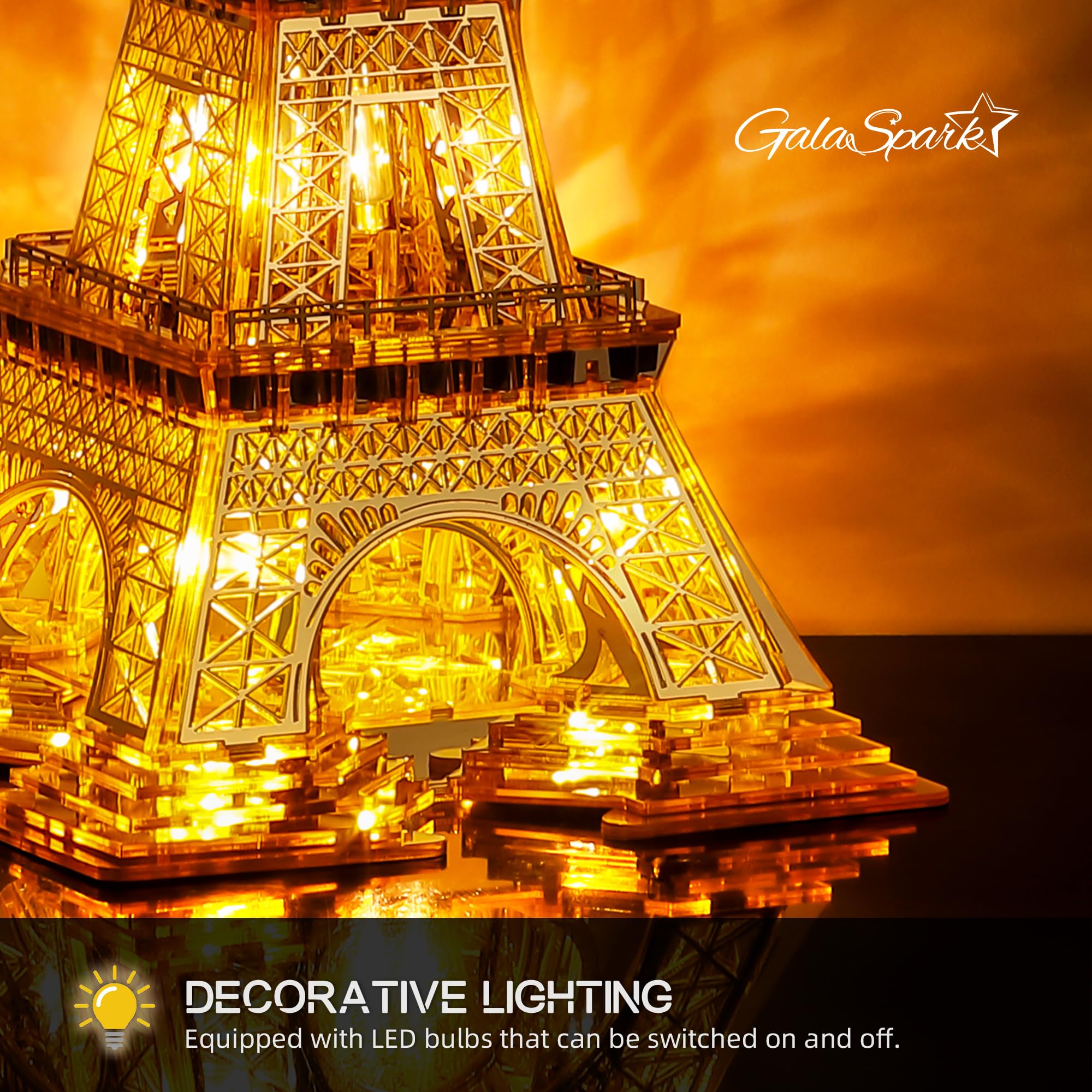 Amazon | GalaSpark 21インチ 3Dパズル アクリル&メタル LED