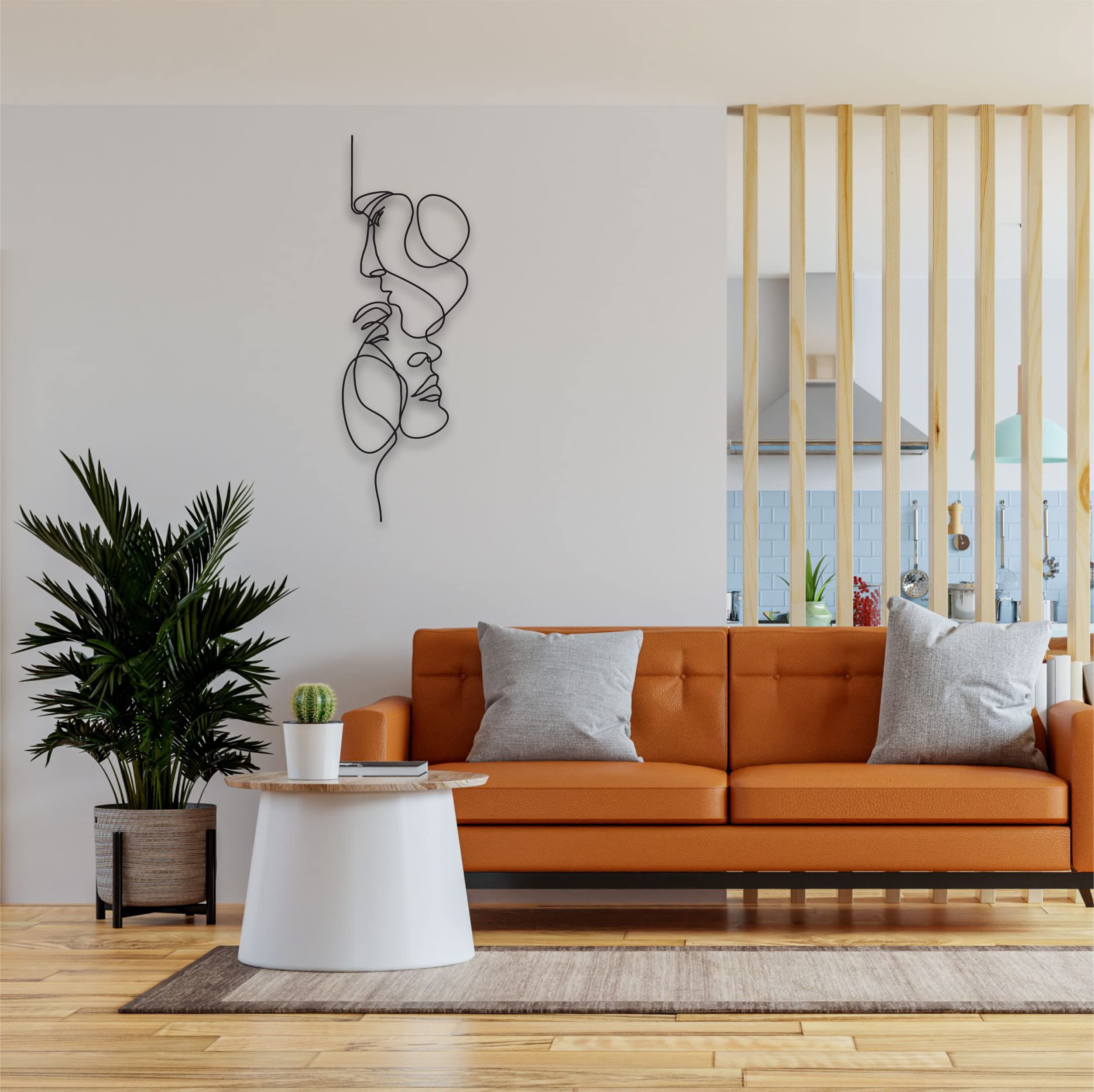Arredo Casa Arte Murale Metallo Linea Dell'Amore - 2 Volti, Design ...