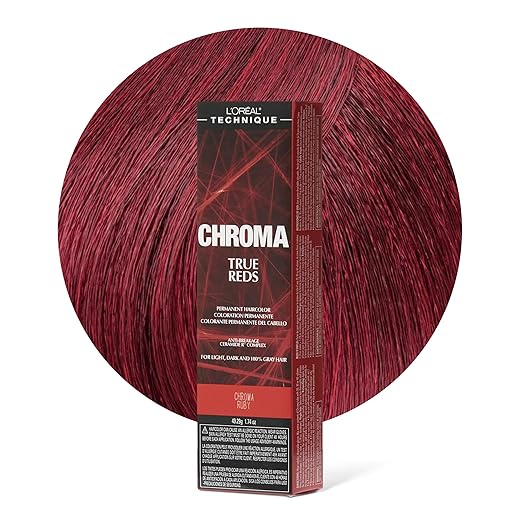 L'oreal Paris Chroma True Reds Permanent Hair Color, Chroma Ruby, 1.74 Ounce