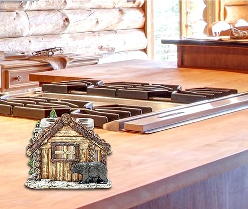 Miniatura 6 de Juego de salero y pimentero con soporte para cabaña estilo cabaña para decoración de comedor