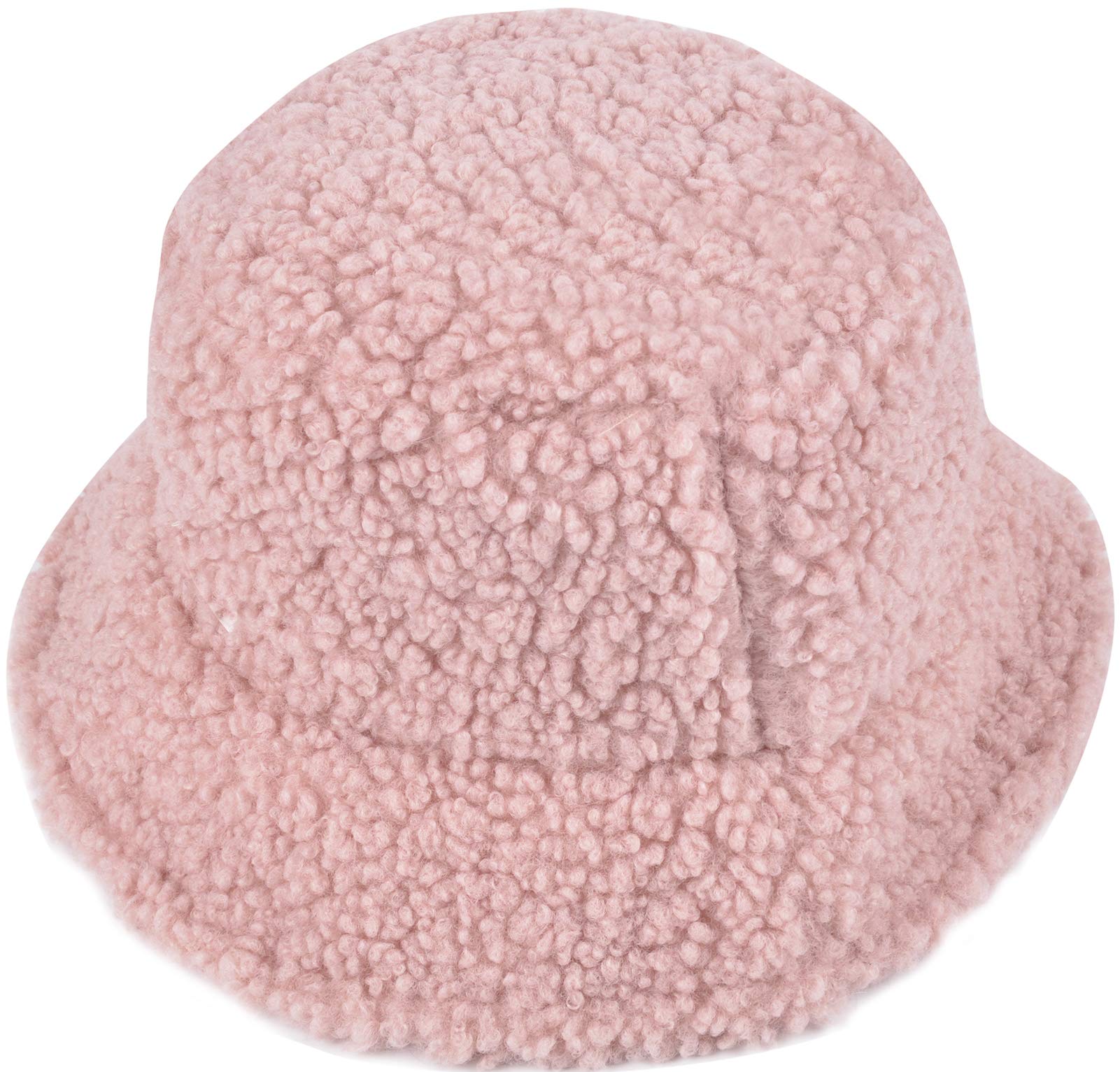 ChezAbbey Faux Fur Bucket Hat, Fuzzy Furry Winter Warm Fisherman Cap, Fluffy Teddy Sherpa Clothe Hats for Women Men Girls