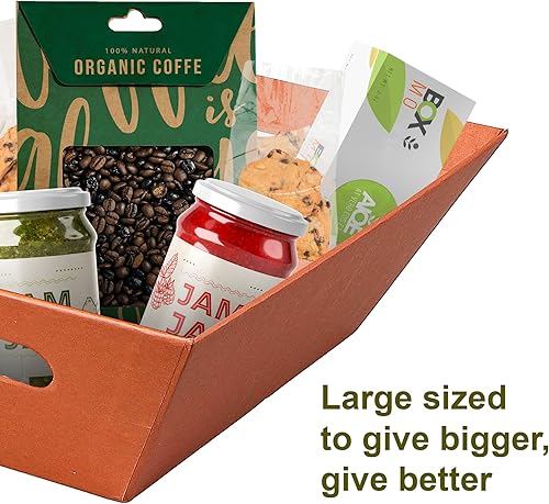 Miniatura 4 de Paquete de 5 cestas marrones de 8 x 10 pulgadas para regalos vacías, cestas con asas, regalo, condolencias, desayuno, ocasión, vacaciones,