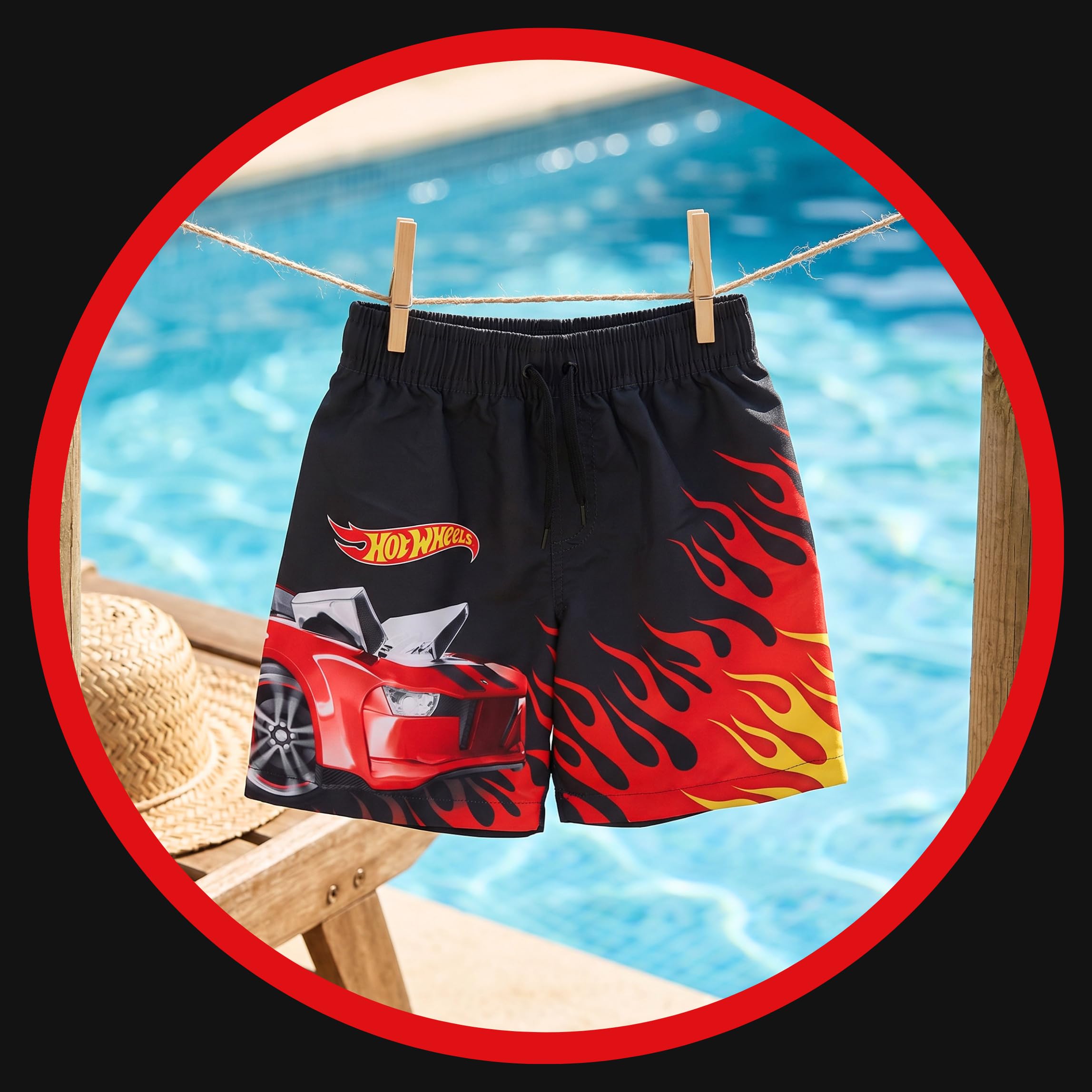 Hot Wheels Costume da Bagno per Ragazzi, Pantaloncini da Bagno per Bambini, Taglie 4 a 10 Anni