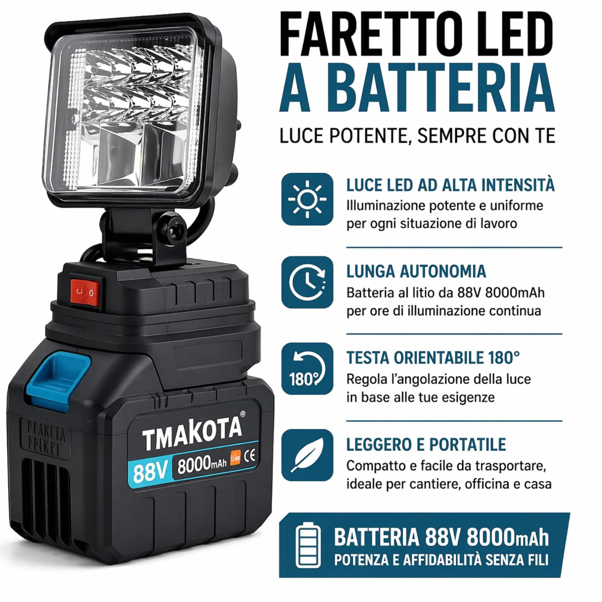 Kit Elettroutensili a Batteria 88V Brushless - COMPRENDE Cassetta con Trapano - Avvitatore Percussione - Avvitatore Impulsi - Smerigliatrice - Tassellatore SDS e Caricatore - Set Professionale
