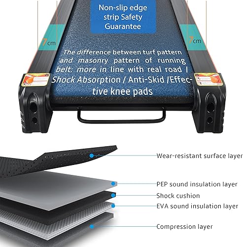 Miniatura 7 de XiaoMa Cinta de correr plegable de 3.5 HP con máquina de correr mediana inclinada de 330 libras, caminadora eléctrica con pantalla LCD, fácil