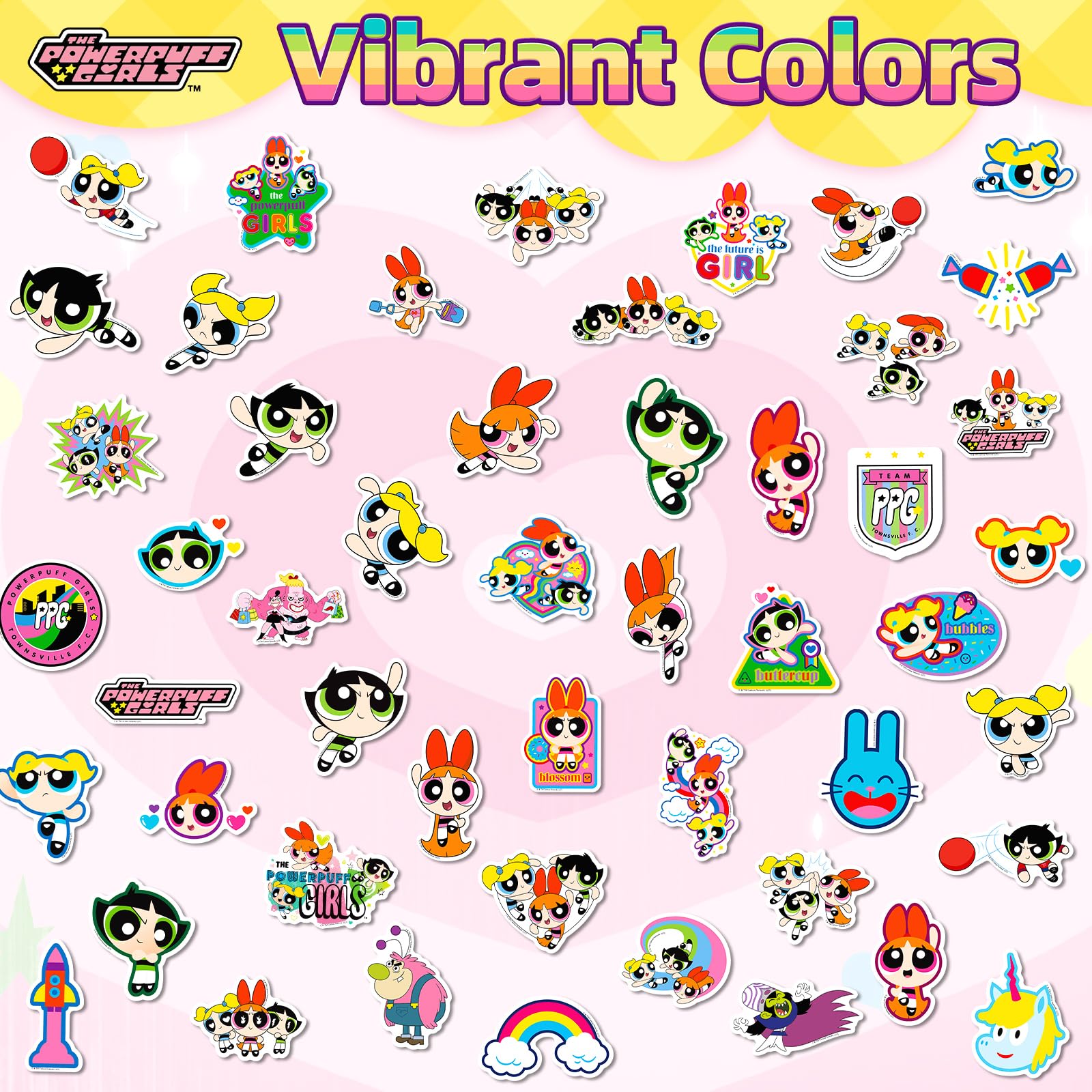 Amazon.com: The Powerpuff Girls Stickers Waterproof, 50-Piece