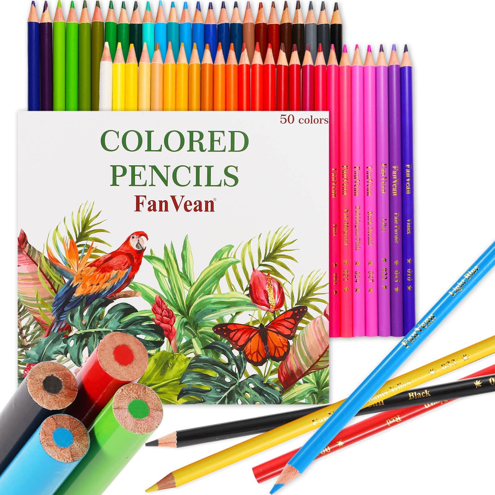 Colouring Pencils Set for Adults and Kids,Coloured Pencil Crayons for Children 50 Count