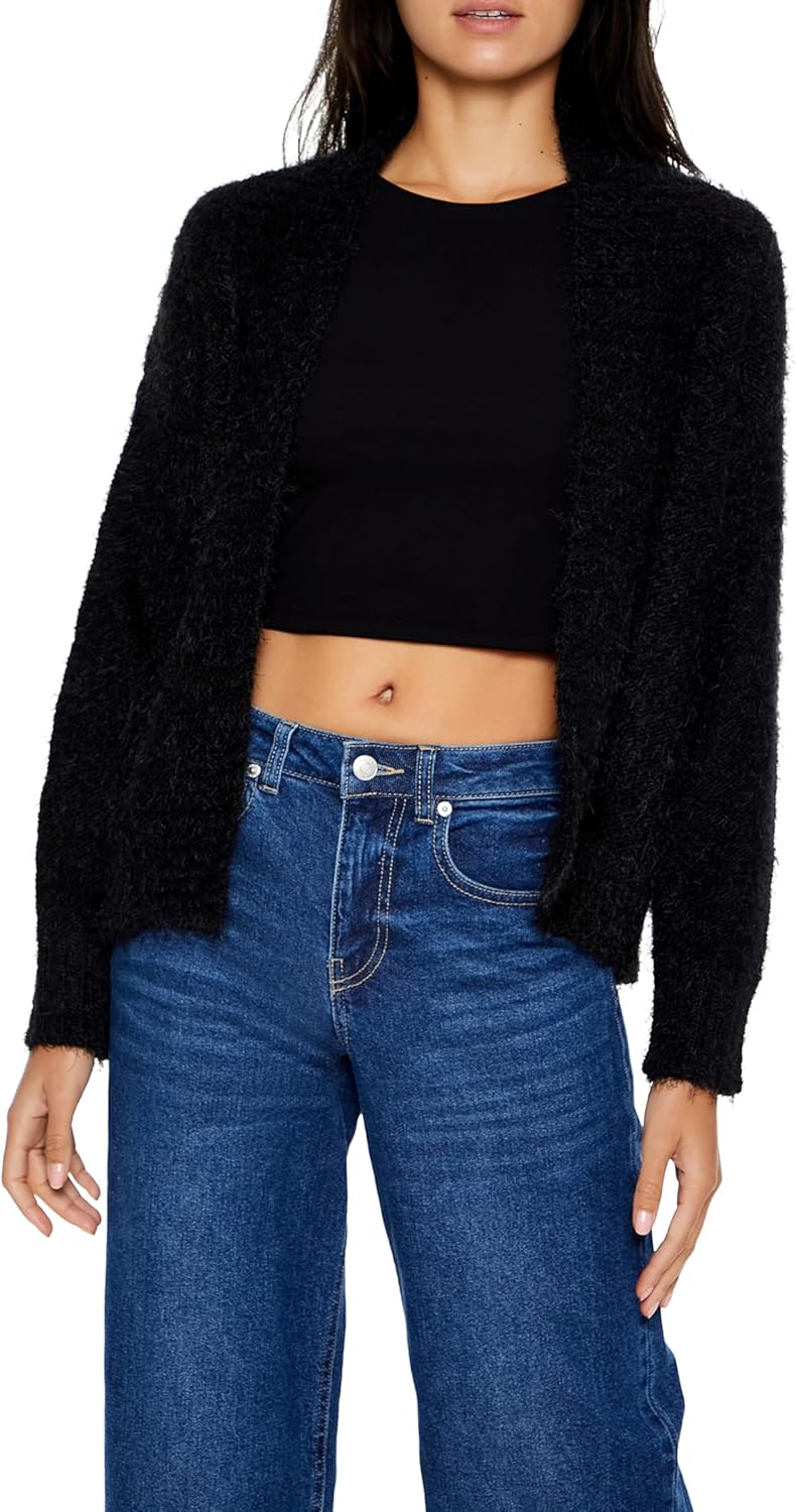 Forever 21 Womens Fuzzy Knit Cardigan Sweater