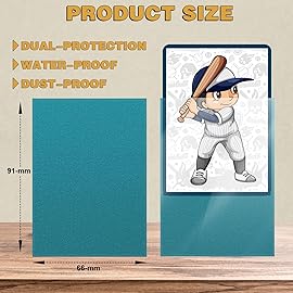 100 Count Matte Card Sleeves for Trading Cards, Standard Size Protective Sleeves Deck Card Protectors Fit for Baseball Cards, Sports Cards, MTG, Game Card Standard Cards (Cyan)