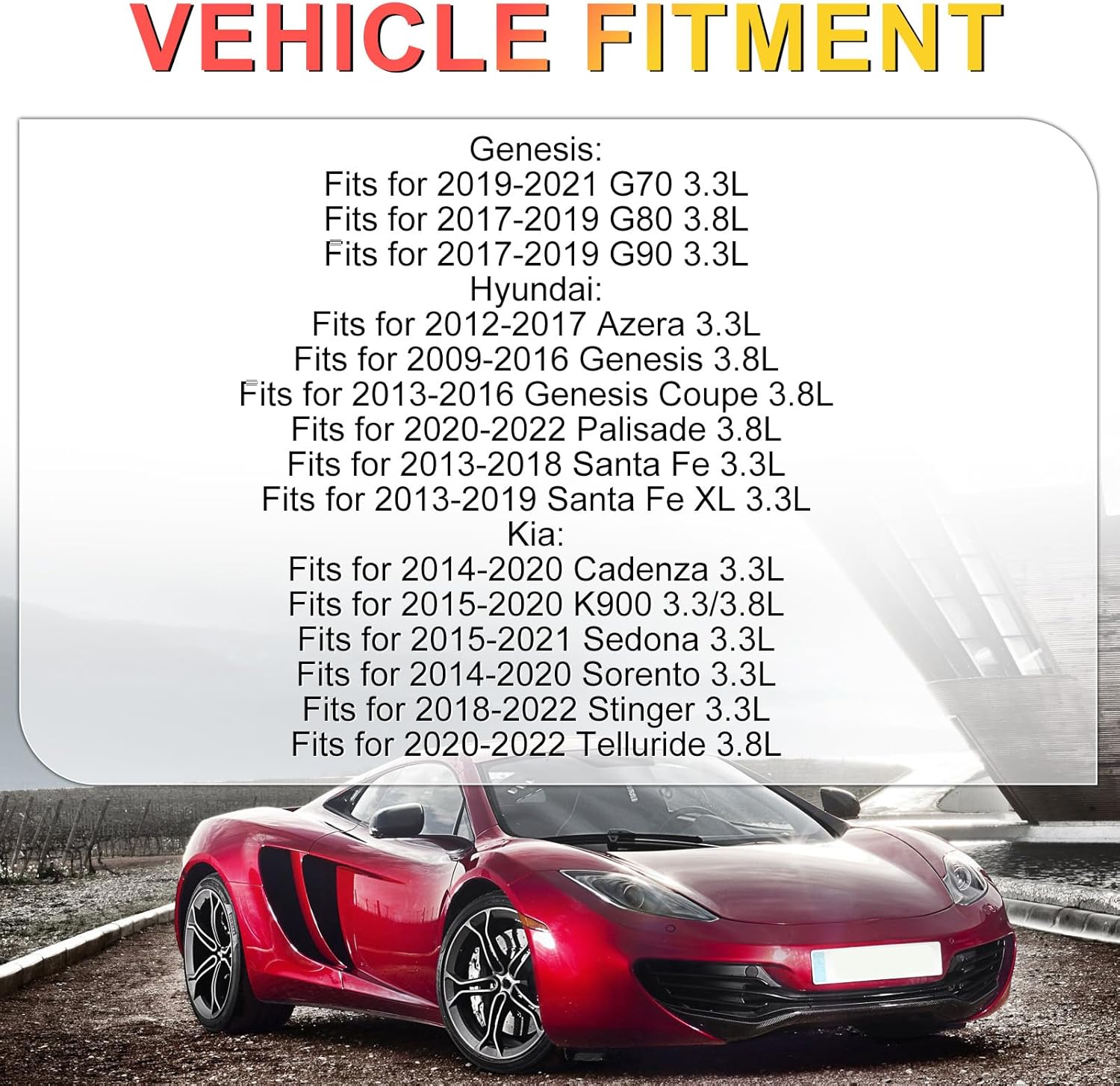 G6DH 3.3L Intake Exhaust Camshaft VVT Sprocket 4Pcs Fits for 17-19 Genesis G80 G90, 12-17 Hyundai Azera, 14-20 Kia Sorento 3.3L V6 DOHC Replace OE G6DH 243503CGA0 243503CGA1