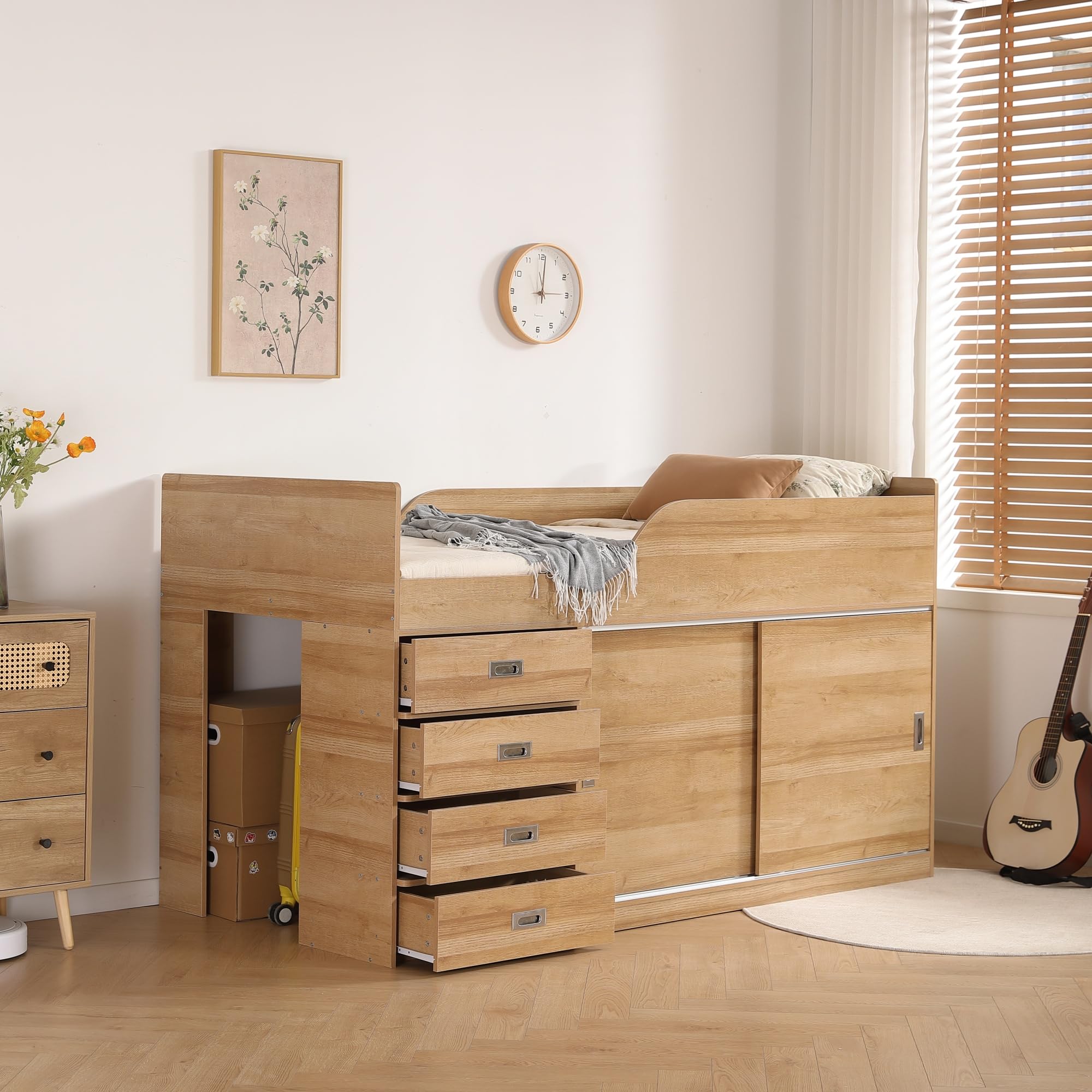 Amazon｜STPZHXC ロフトベッド システムベッド 階段付き S 木製