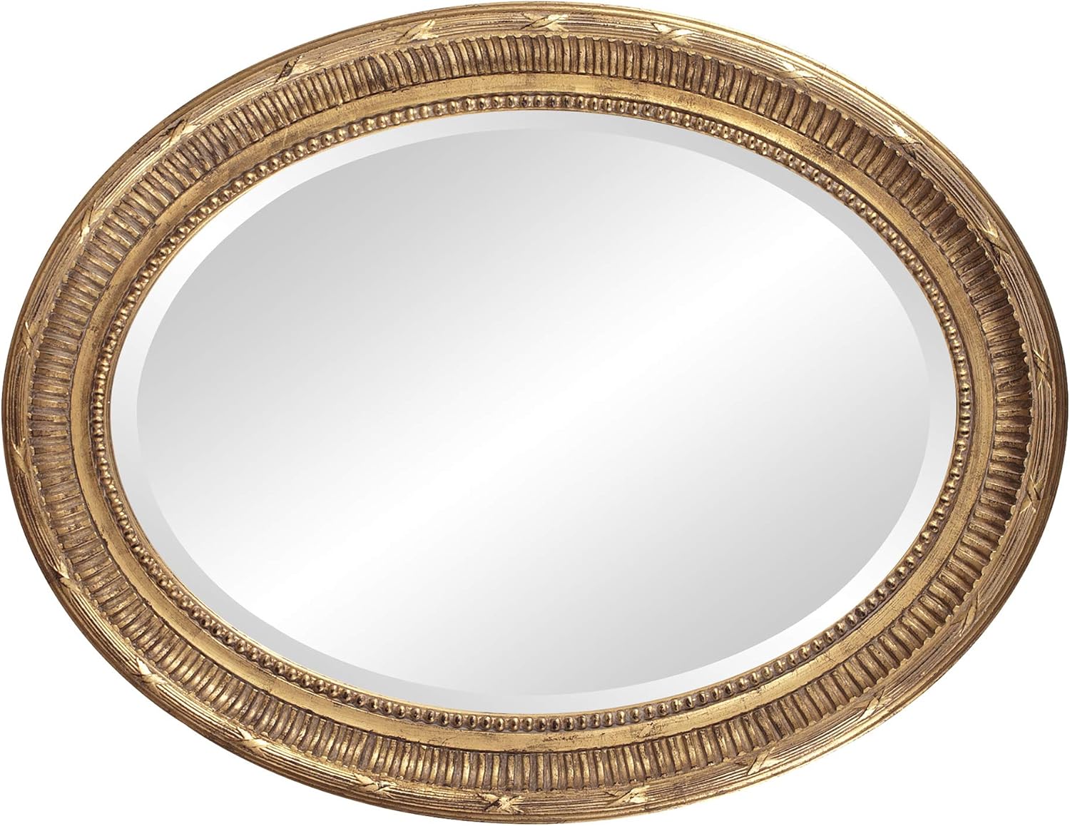 Howard Elliott Nero Oval Wall Hanging Mirror for Wall, Rich Country Gold Decorative Oval Mirror for Wall Vanity Mirror Perfect for Living Room, Bedroom & Home Decor, 26 x 34 Inch